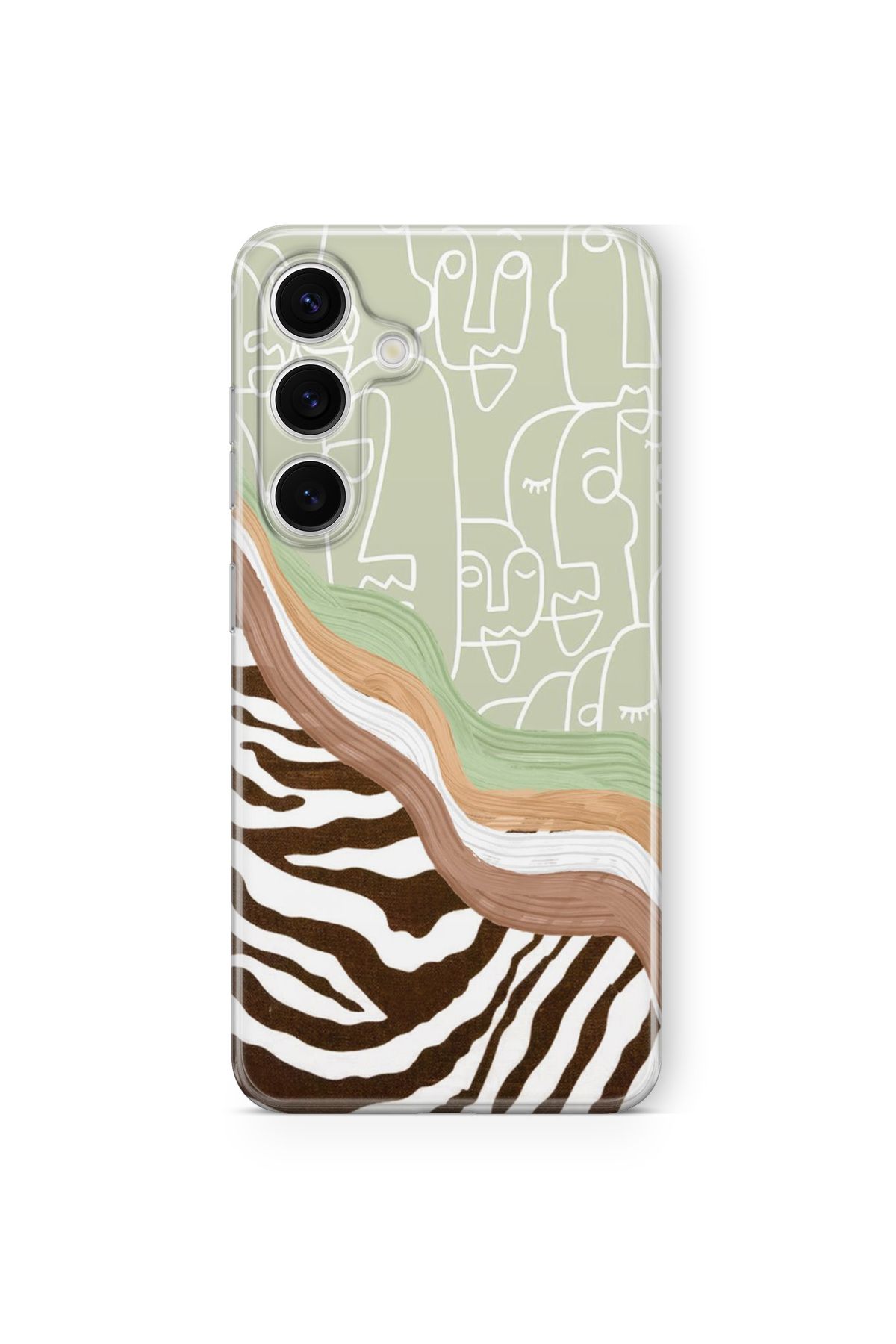 Space Star Samsung Galaxy A05S Uyumlu Zebra Desen Tasarım Baskılı Şeffaf Kılıf