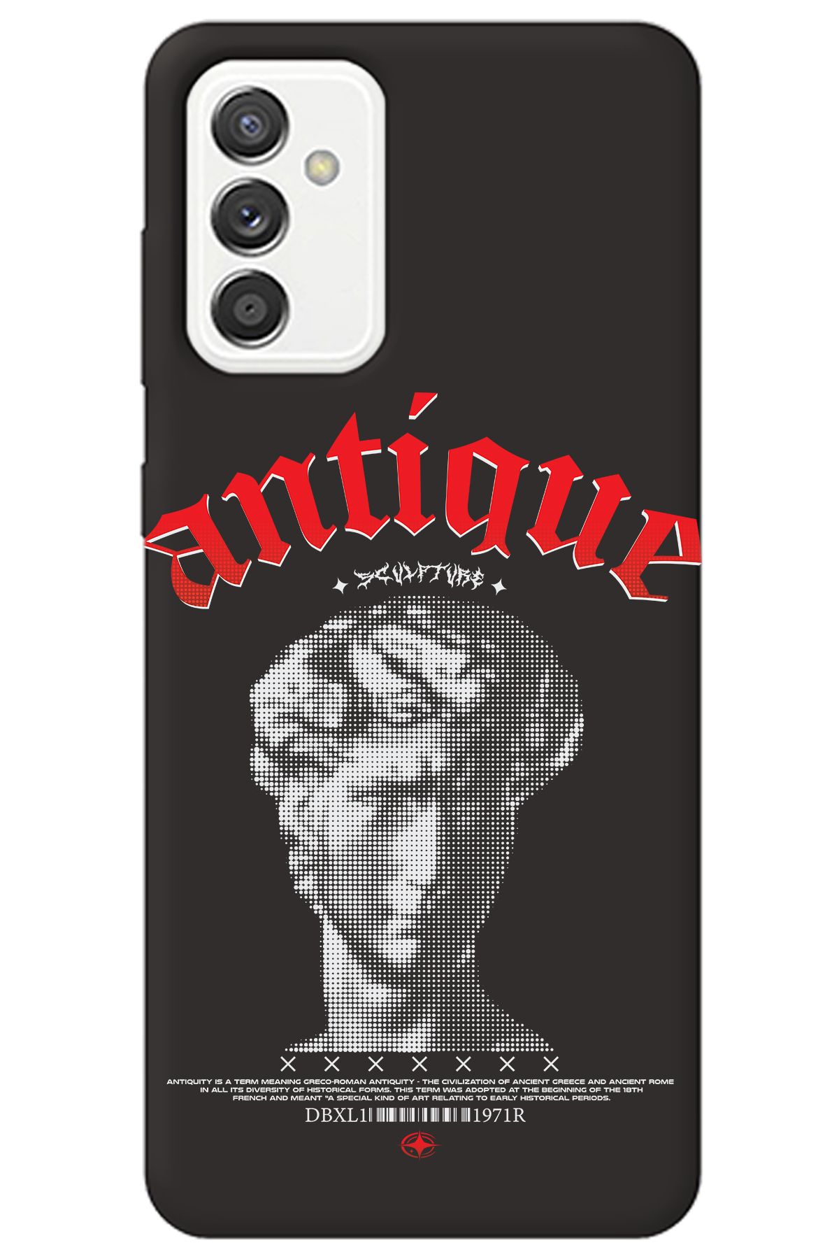 WANNA PROTECT Samsung Galaxy A55 Siyah İçi Kadife Antique Desenli Silikon Telefon Kılıfı
