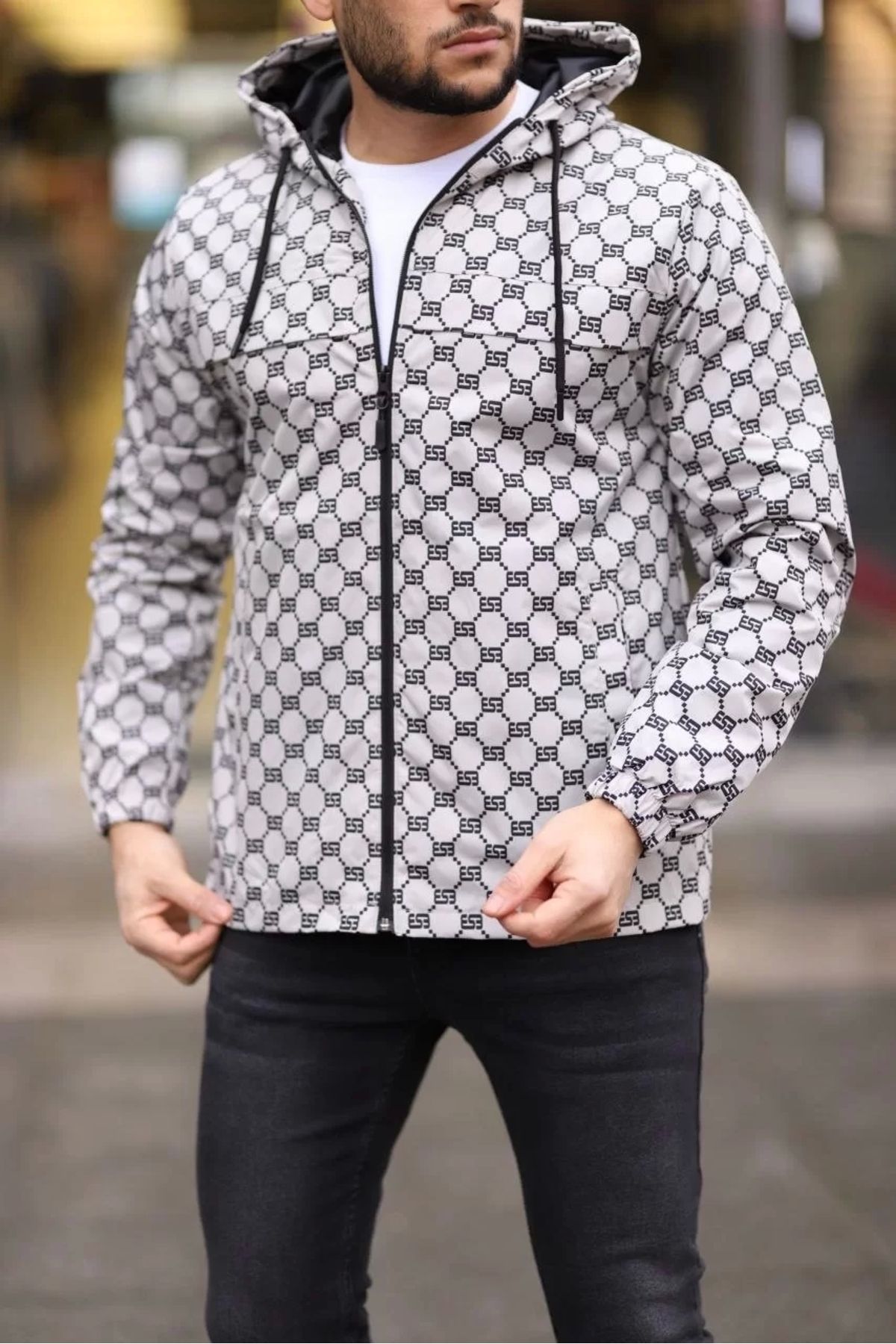 CVS Unisex Kapüşonlu İçi Astarlı Yağmurluk - Gri