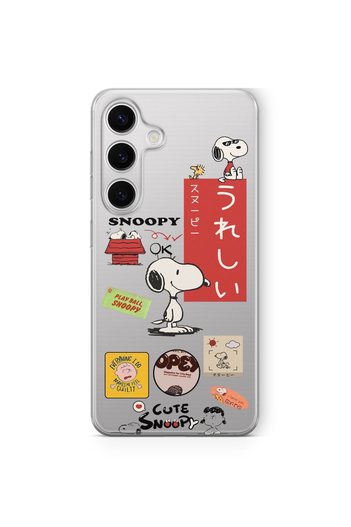 Space Star Samsung Galaxy A05S Uyumlu Cute Snoopy Tasarım Baskılı Şeffaf Kılıf