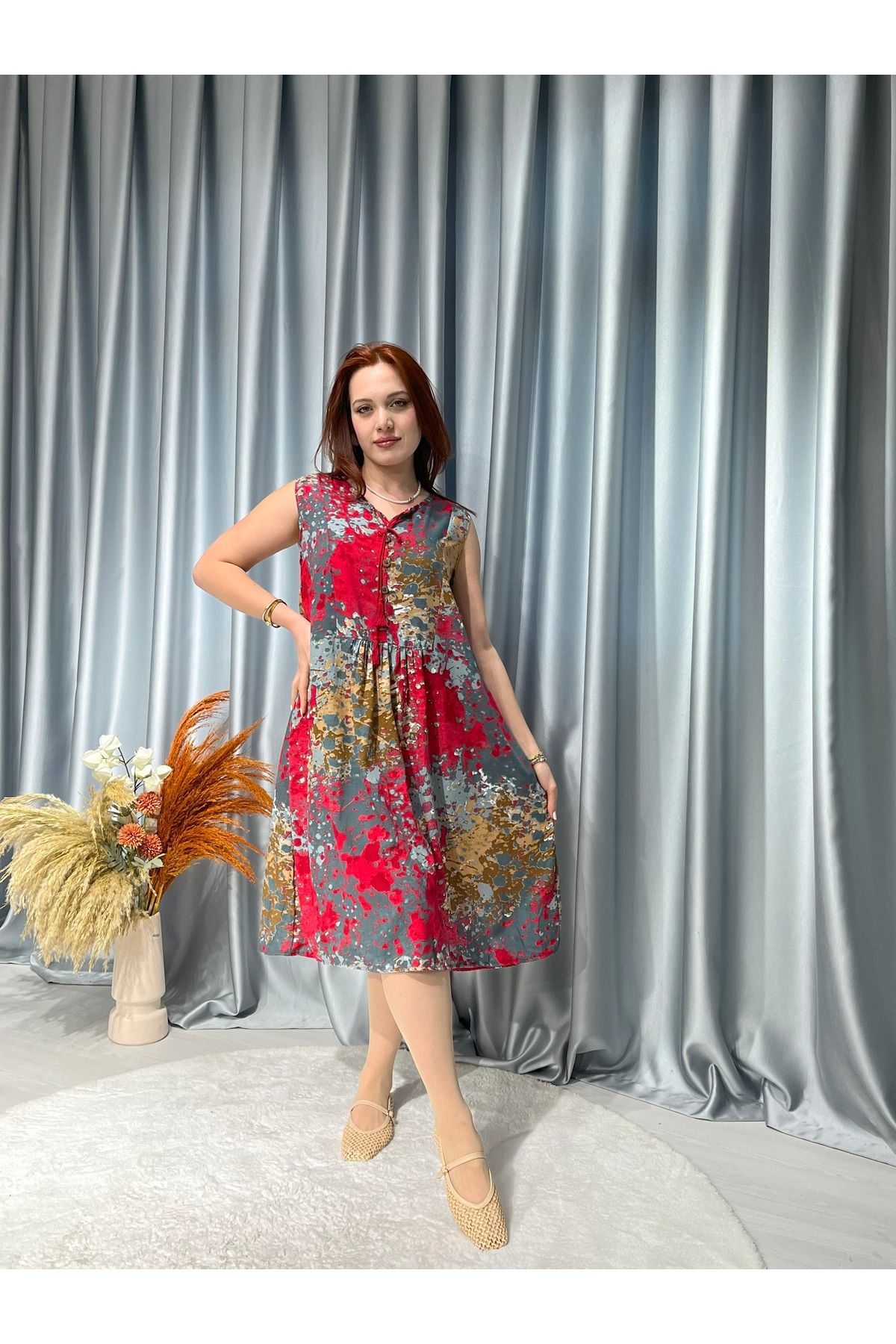Butik Yazlık Otantik Askılı Elbise