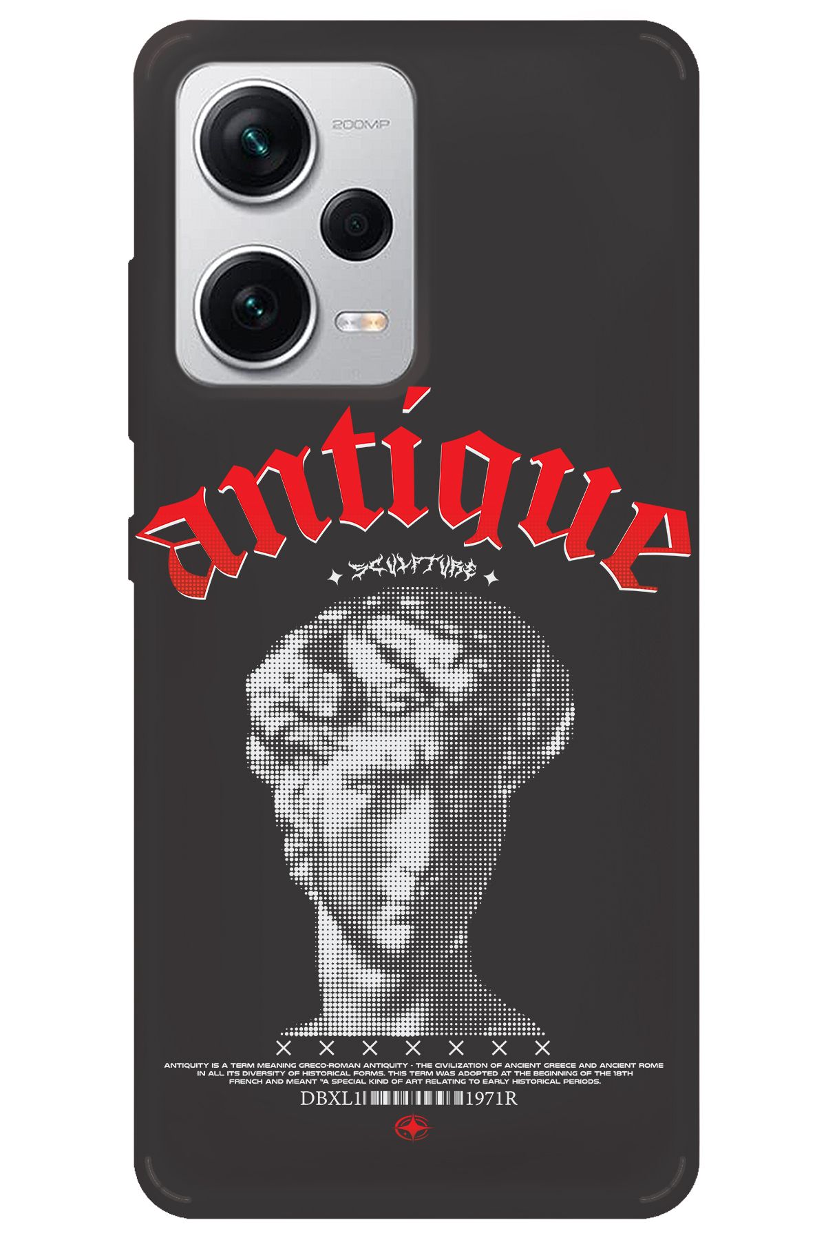 WANNA PROTECT Xiaomi Redmi Note 12 Pro 4G Siyah İçi Kadife Antique Desenli Silikon Telefon Kılıfı