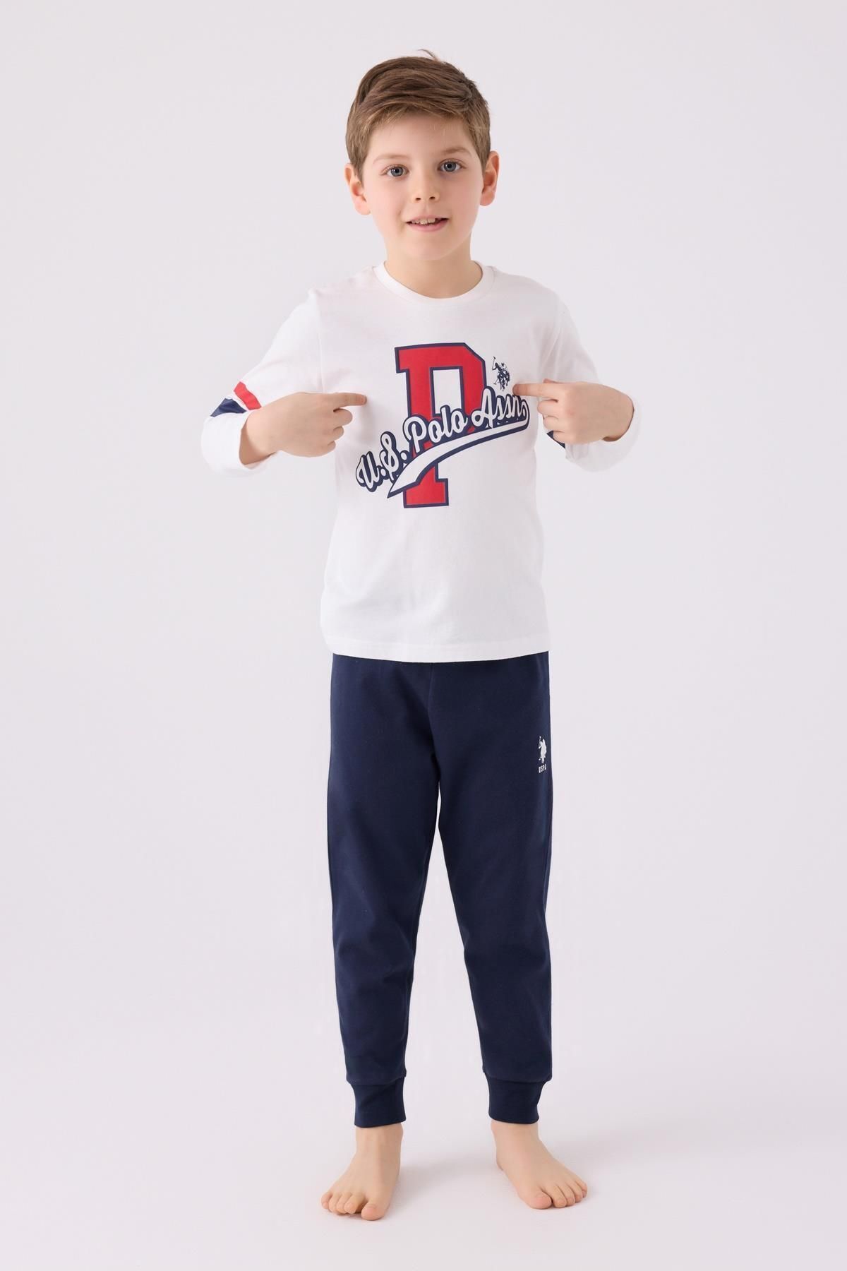 U.S. Polo Assn. U.S. Polo Assn. %100 Pamuk Erkek Çocuk Pijama Takım