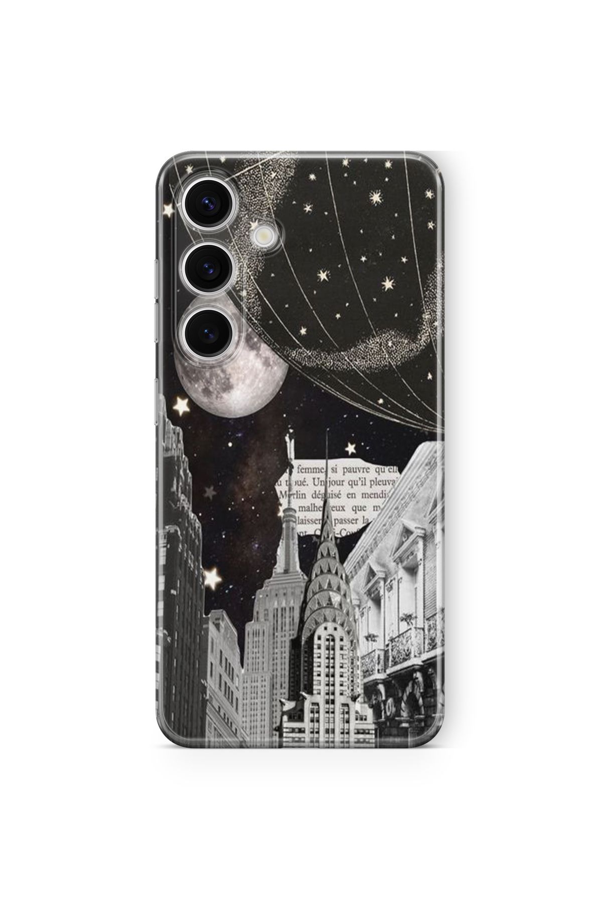 Space Star Samsung Galaxy S24 Plus Uyumlu Into The Night Tasarım Baskılı Şeffaf Kılıf