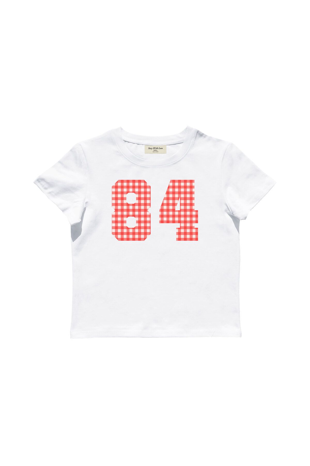 lethestudios 84 Ekose Baskılı Baby Tee Crop Top