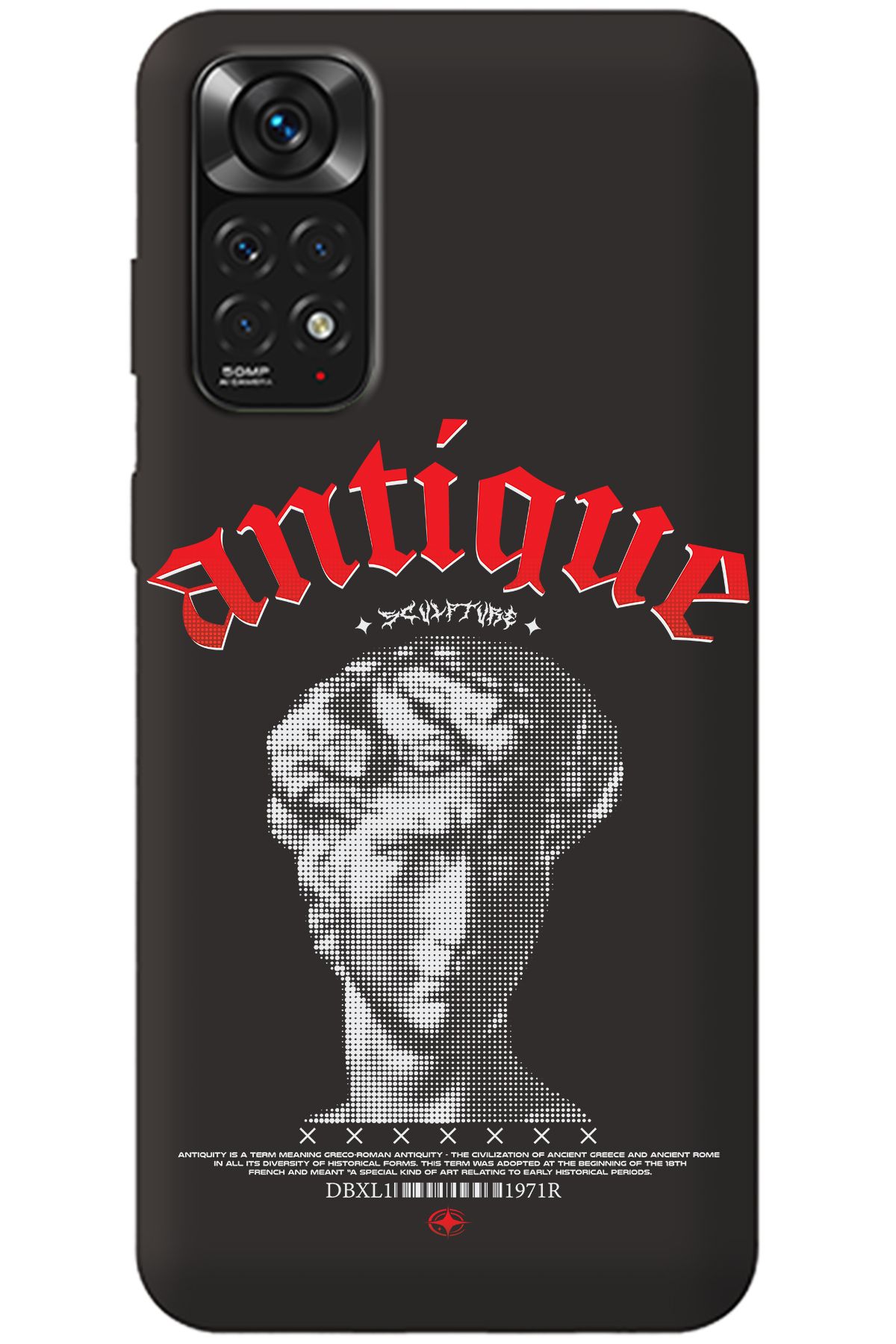 WANNA PROTECT Xiaomi Redmi Note 11S Siyah İçi Kadife Antique Desenli Silikon Telefon Kılıfı