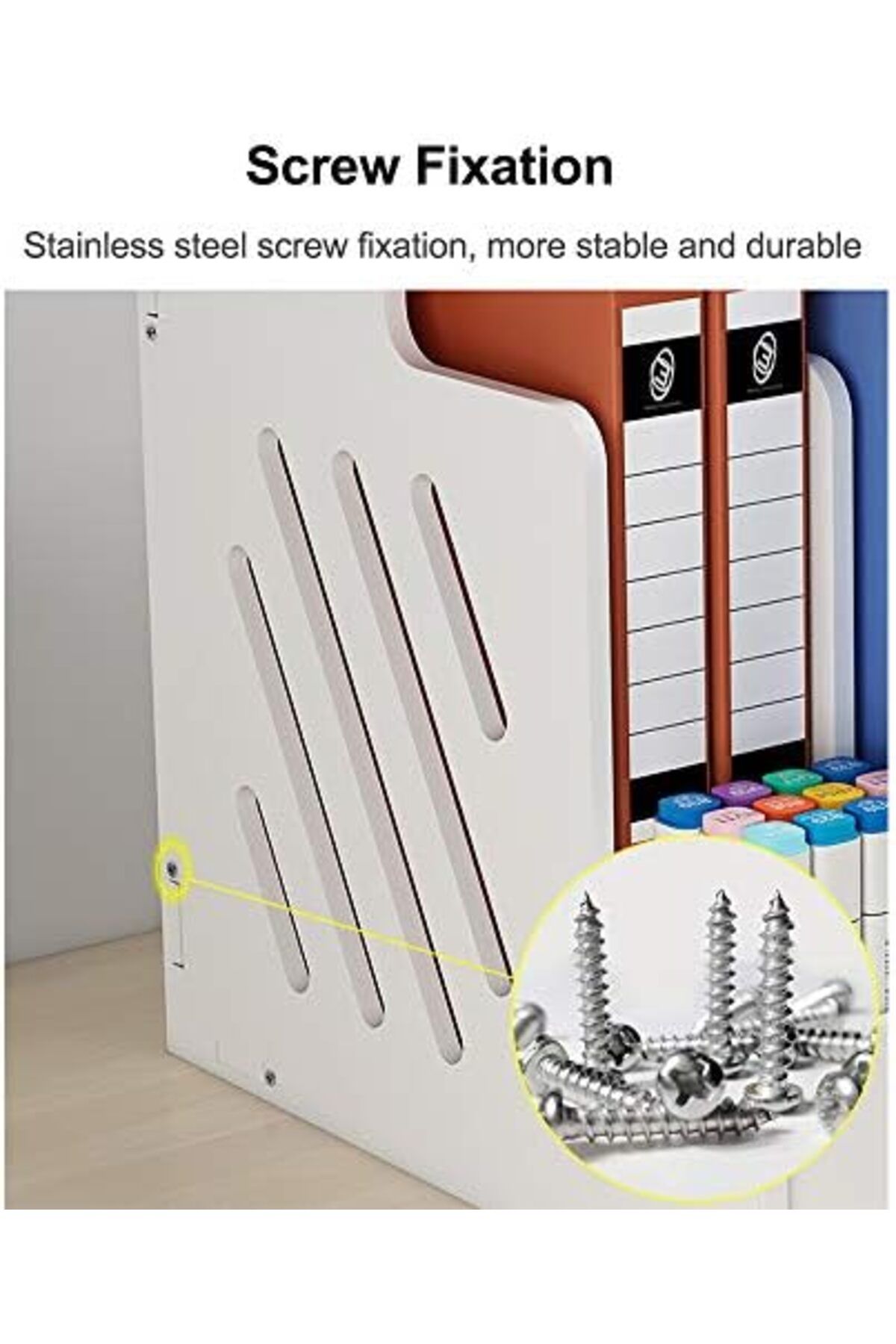 Generic-White Desktop Organizer, Multipurpose File Tray Storage Shelf Rack for Office, Home, School Use 3