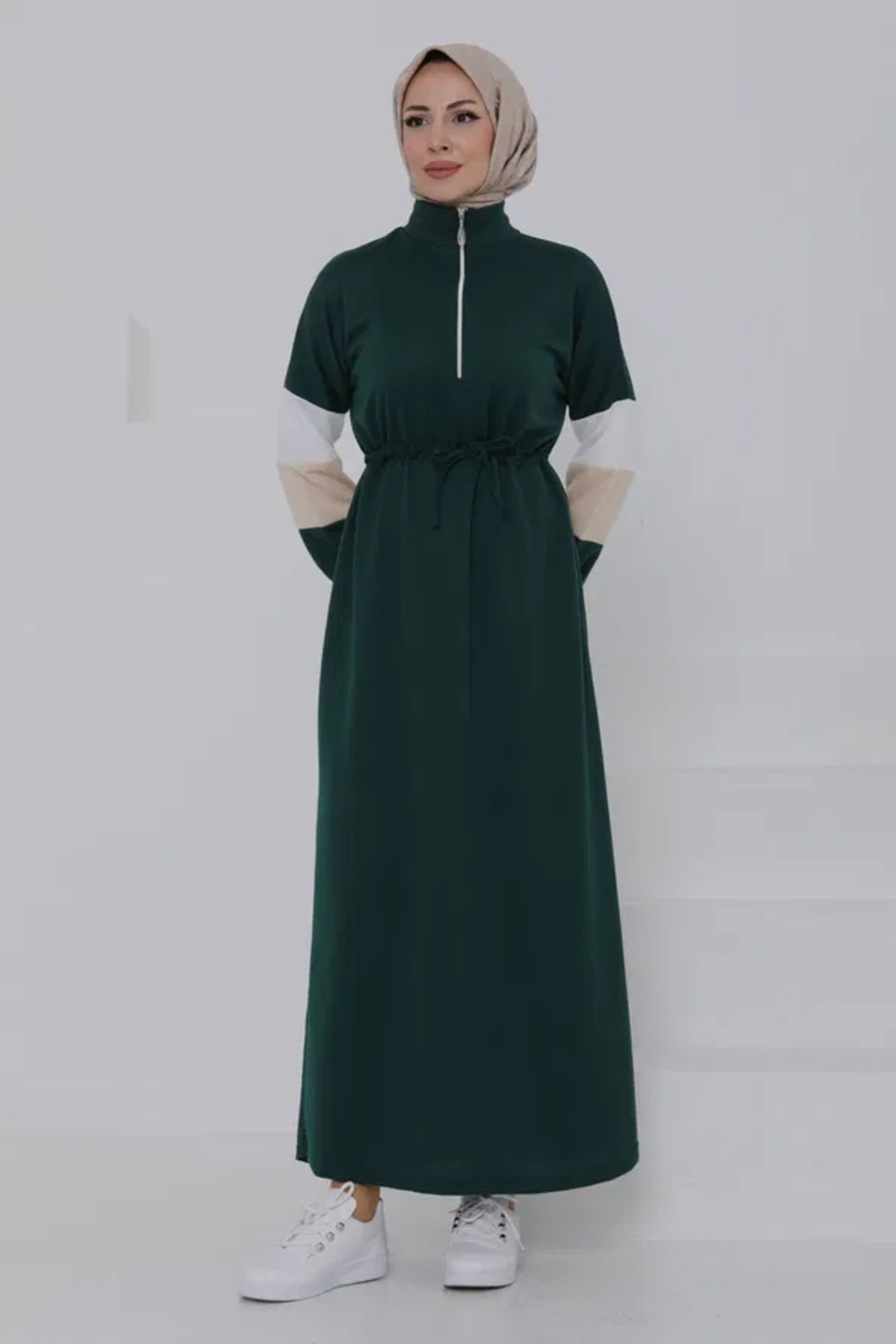 Butik Garnili Fermuarlı Elbise - 27047