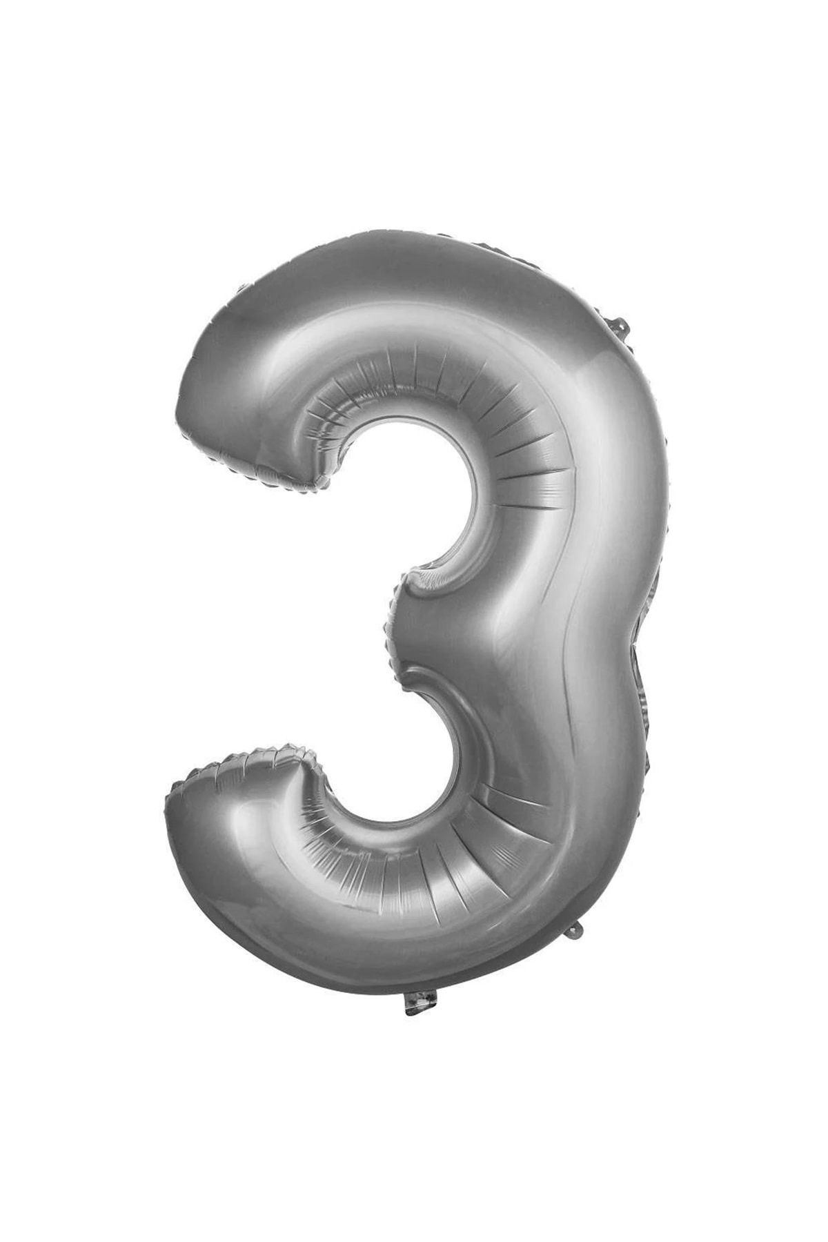ikm balon Folyo Balon 76cm Rakam Gümüş "3"