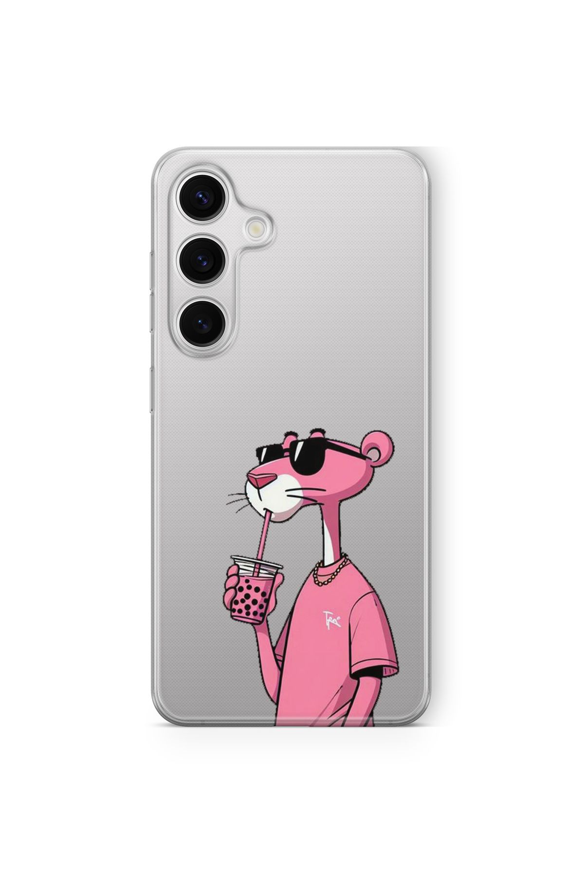 Space Star Galaxy A04s Uyumlu Pembe Panter Tasarım Baskılı Şeffaf Kılıf