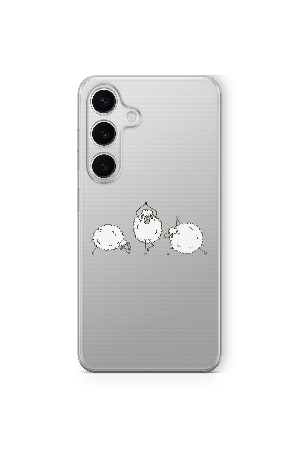 Space Star Samsung Galaxy S23 Uyumlu Neşeli Koyunlar Tasarım Baskılı Şeffaf Kılıf