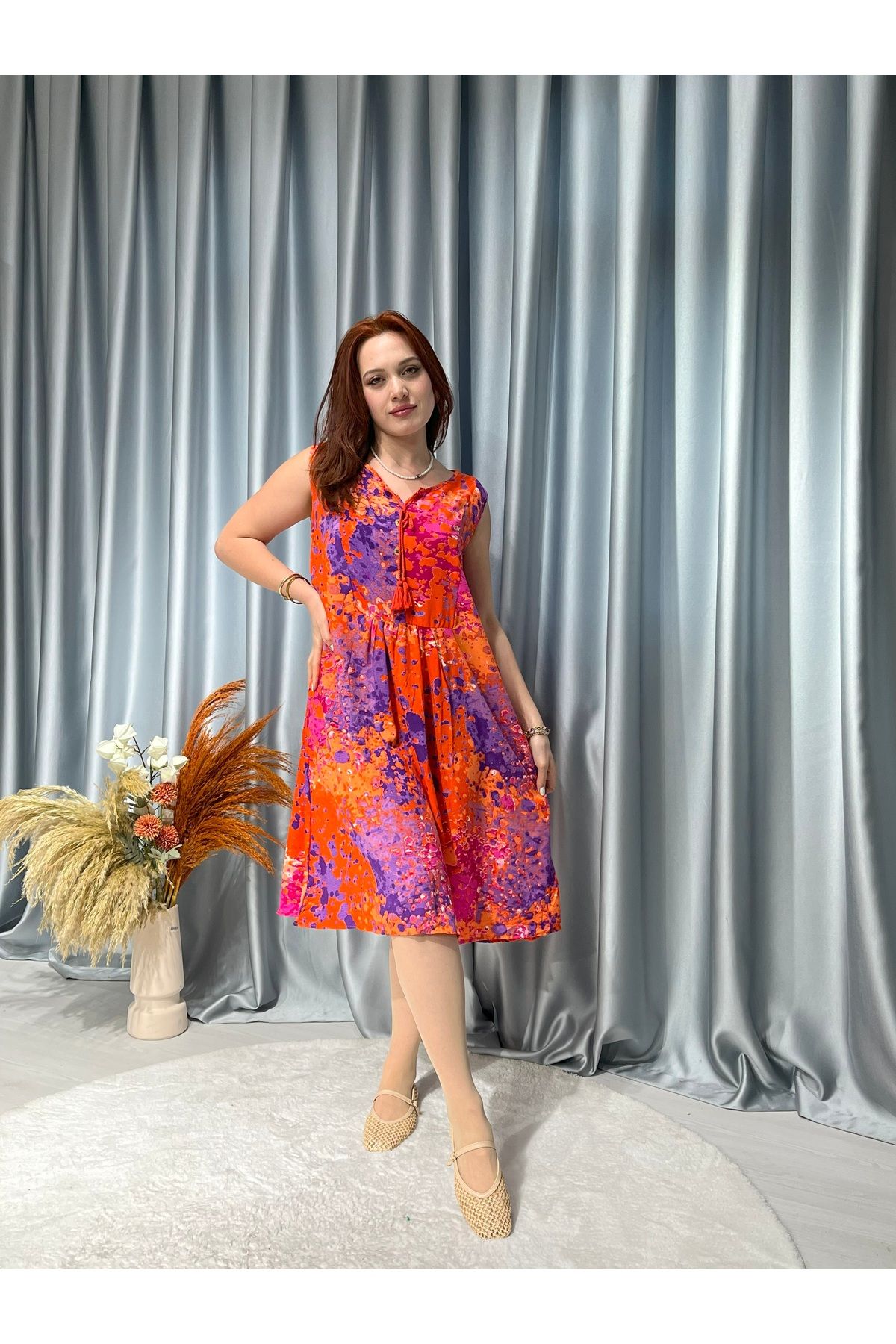 Butik Yazlık Otantik Askılı Elbise