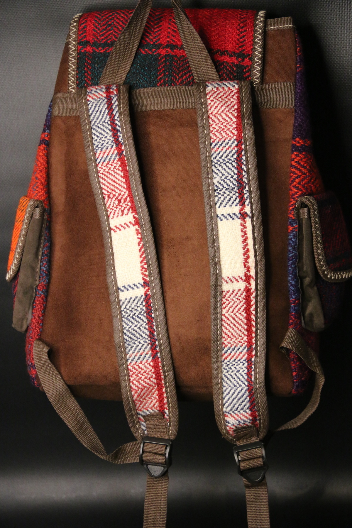 PUJİVA  Etnik Tarz Kilim Desenli, Dört Cebli, Renkli Sırt Anne Bebek Çanta En;35-Boy:40 Cm - Görsel 4