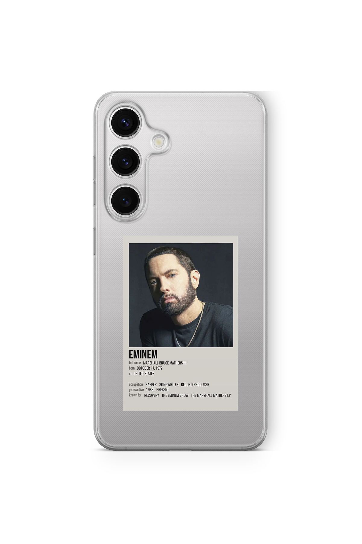 Space Star Samsung Galaxy A36 Uyumlu Eminem Poster Tasarım Baskılı Şeffaf Kılıf