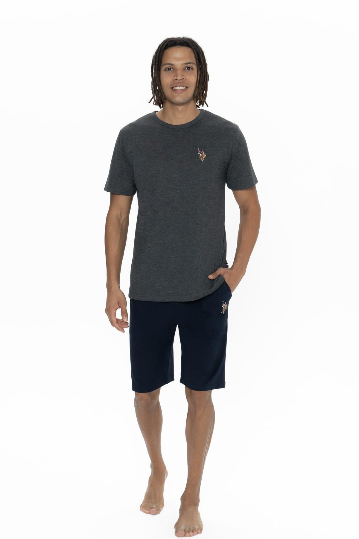 U.S. Polo Assn. U.S. Polo Erkek Yuvarlak Yaka T-shirt Şort Takım, Cep detaylı