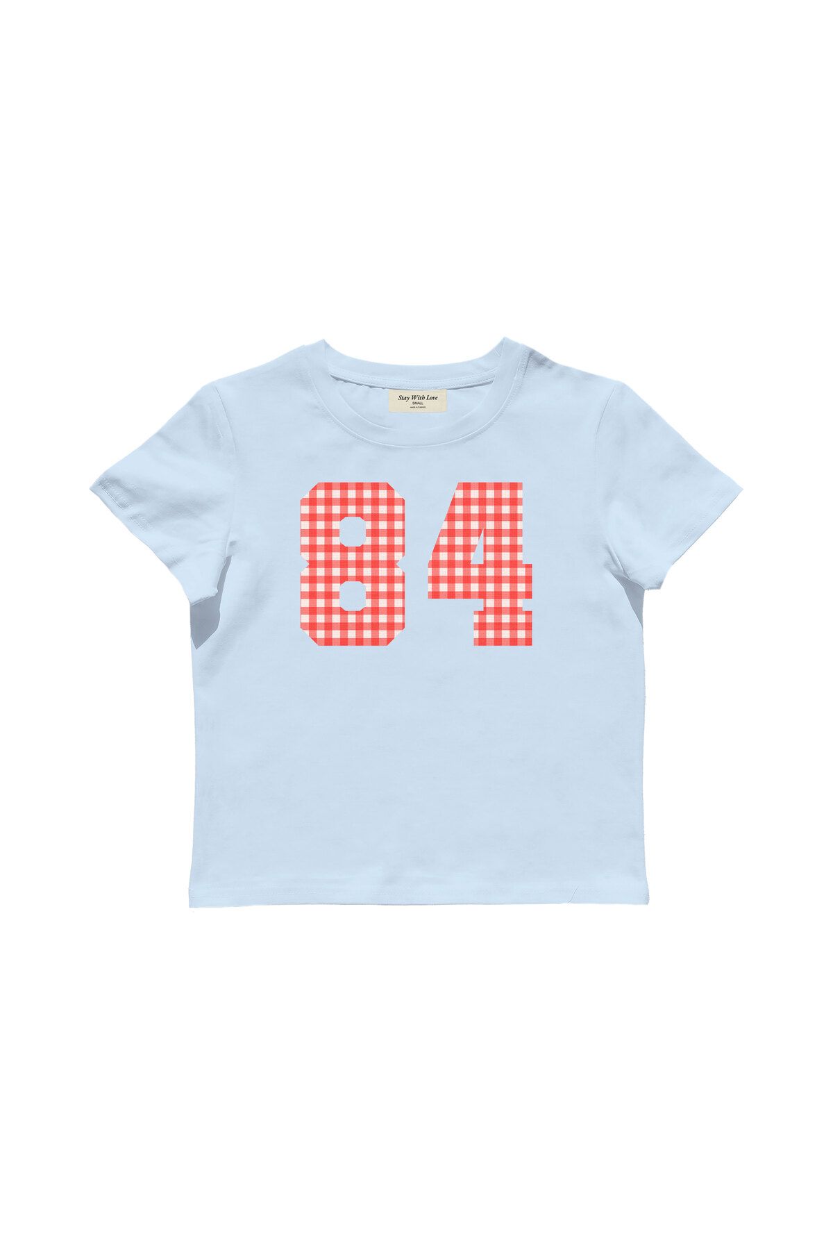 lethestudios 84 Ekose Baskılı Baby Tee Crop Top