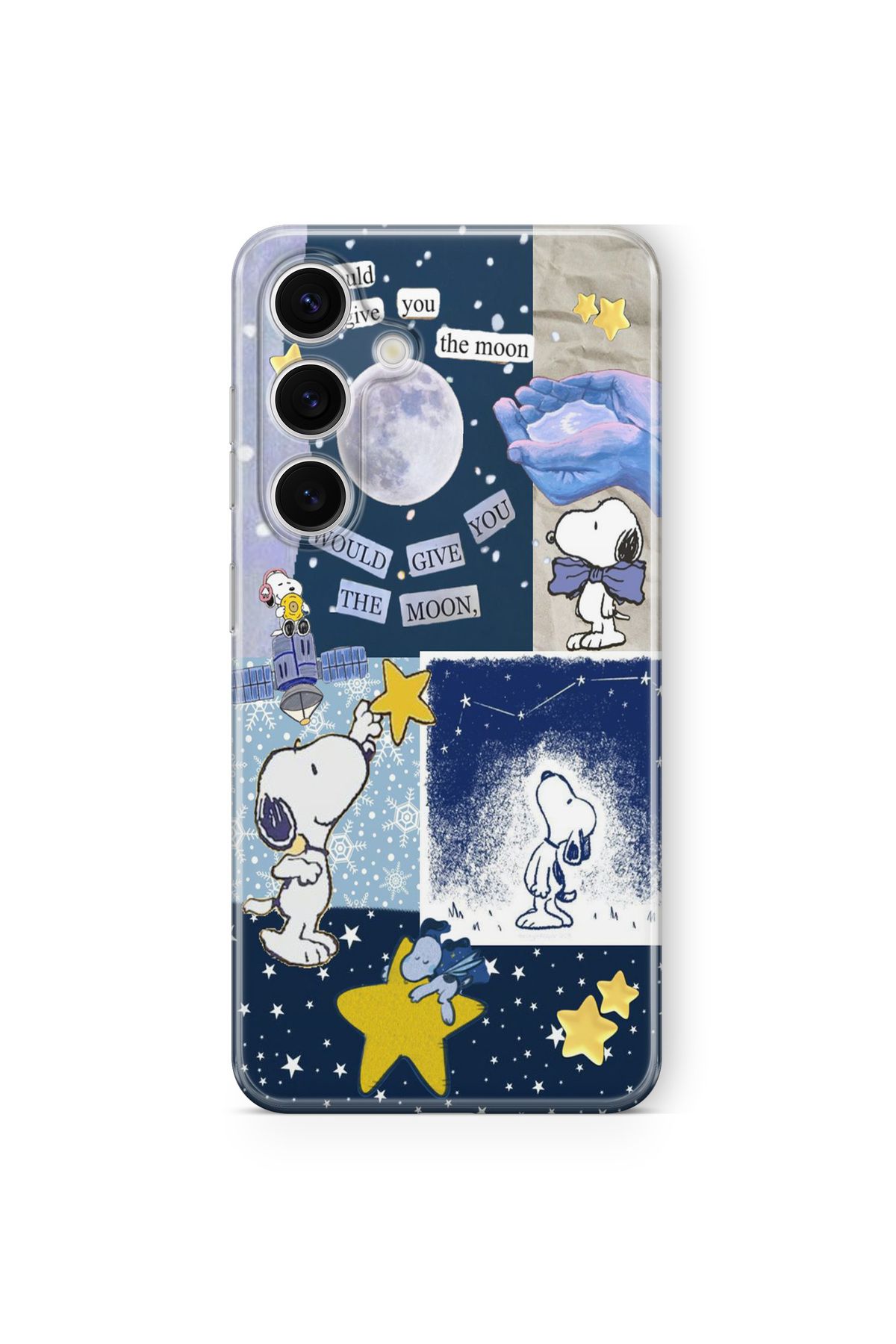Space Star Samsung Galaxy A14 Uyumlu Snoopy Tasarım Baskılı Şeffaf Kılıf