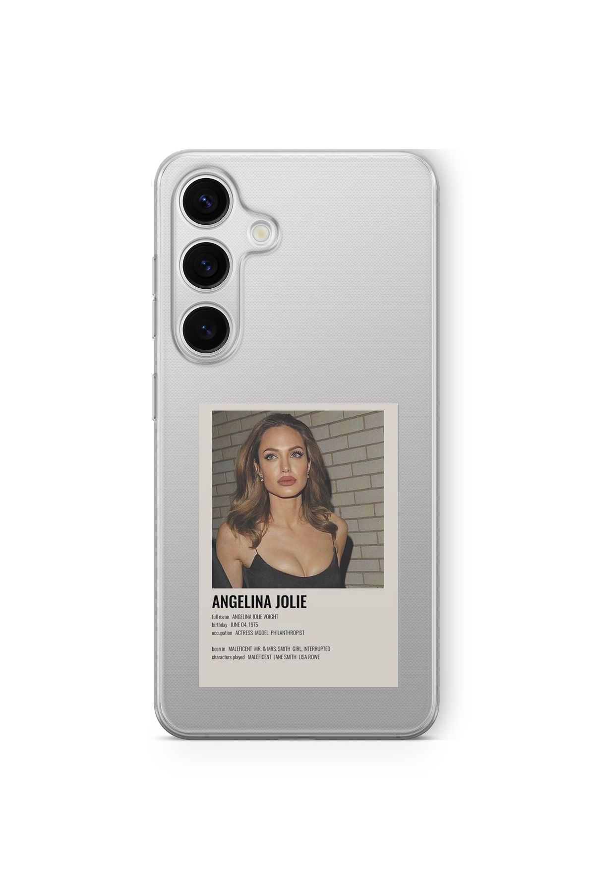 Space Star Samsung Galaxy A14 Uyumlu Angelina Jolie Poster Tasarım Baskılı Şeffaf Kılıf
