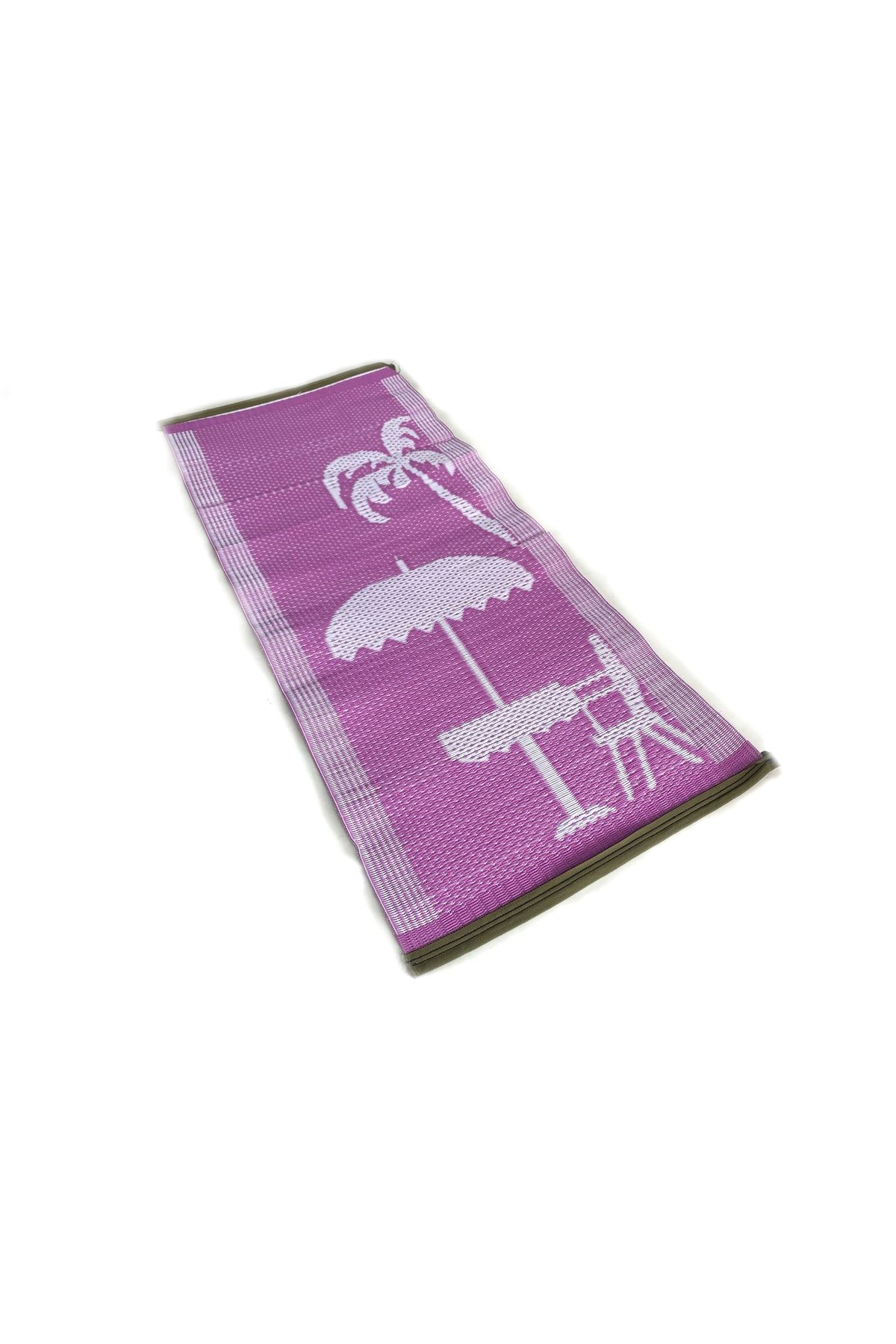 bademlerhali Plastik Plaj Hasırı – 60x150 cm | Hafif, Rulo Yapılabilir, Taşınması Kolay