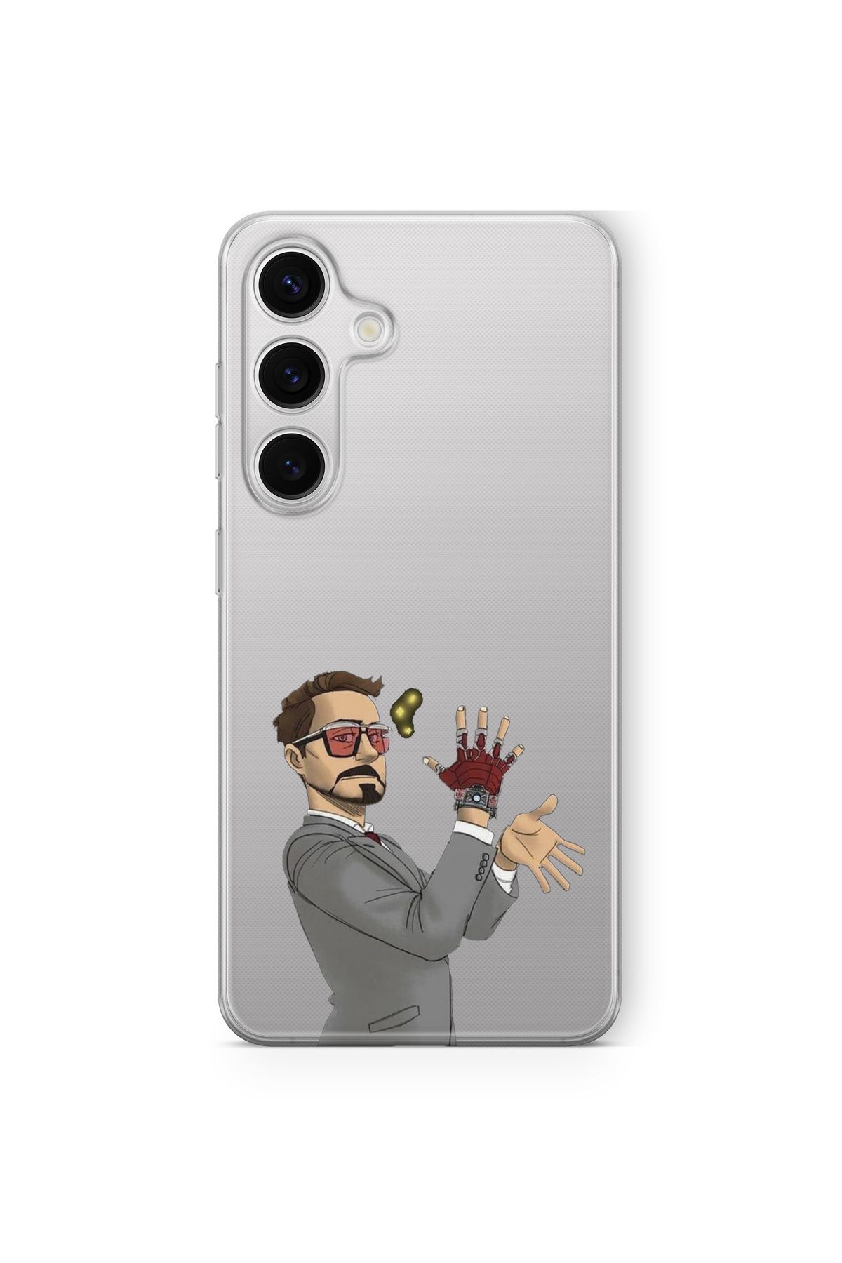 Space Star Samsung Galaxy S23 Uyumlu Robert Downey Jr Tasarım Baskılı Şeffaf Kılıf