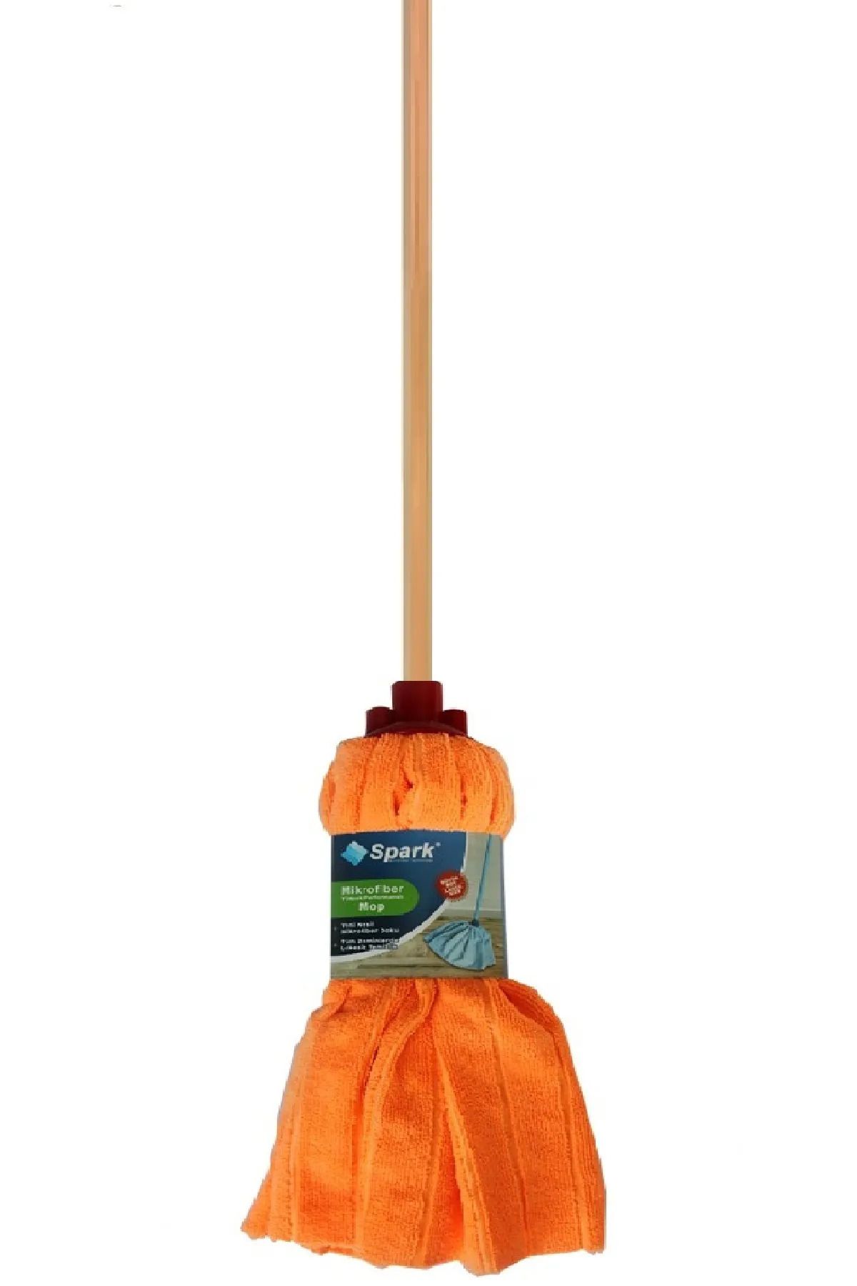 Spark Havlu Paspas Mop Large Ucu Ve Ahşap Sapı Takım Turuncu