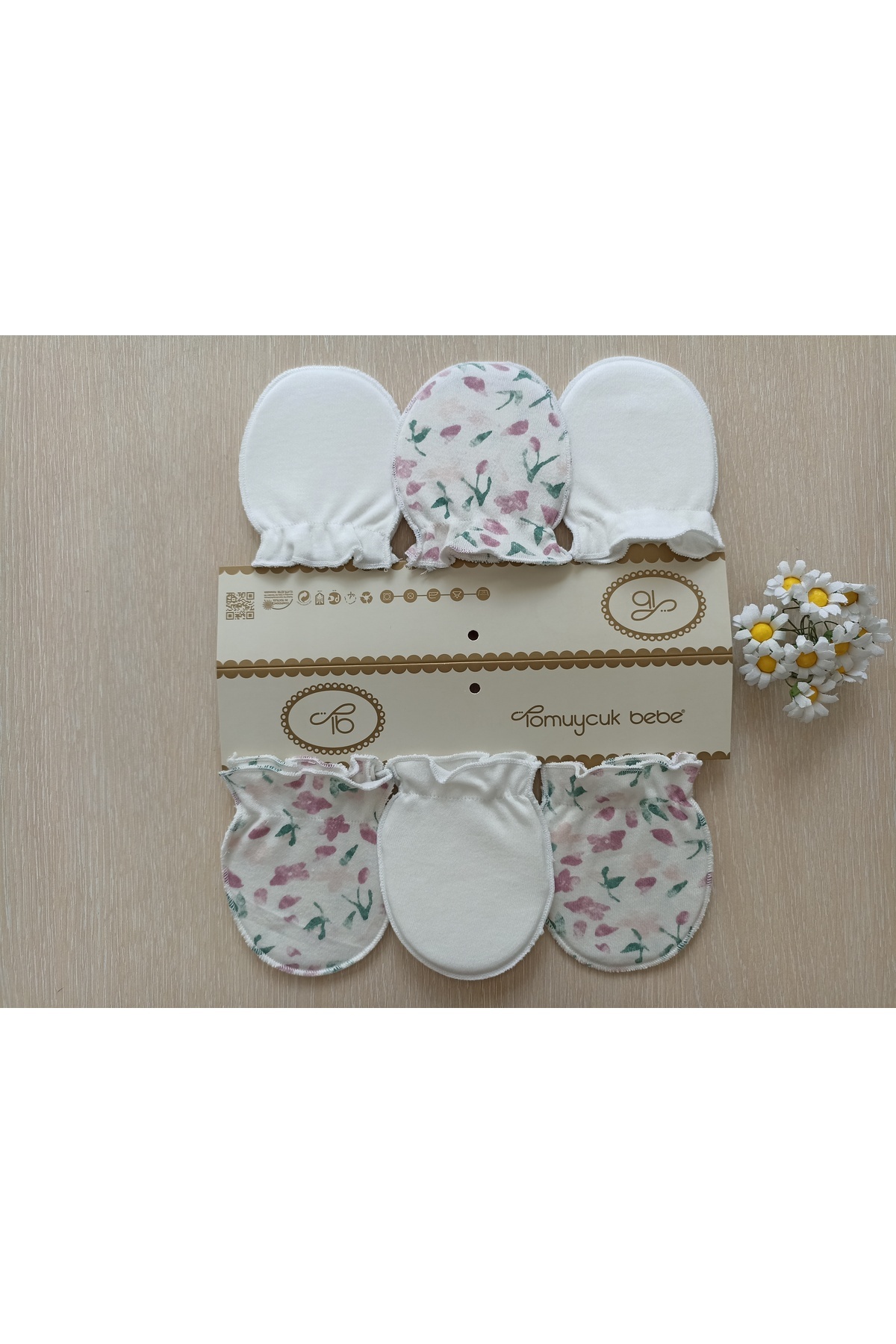 Bebella 6 Çift Kız / Erkek Bebek Eldiveni %100 Pamuklu Bebeklere Özel Eldiven Yenidoğan Hediyelik fotoğrafı 2 (önizleme)