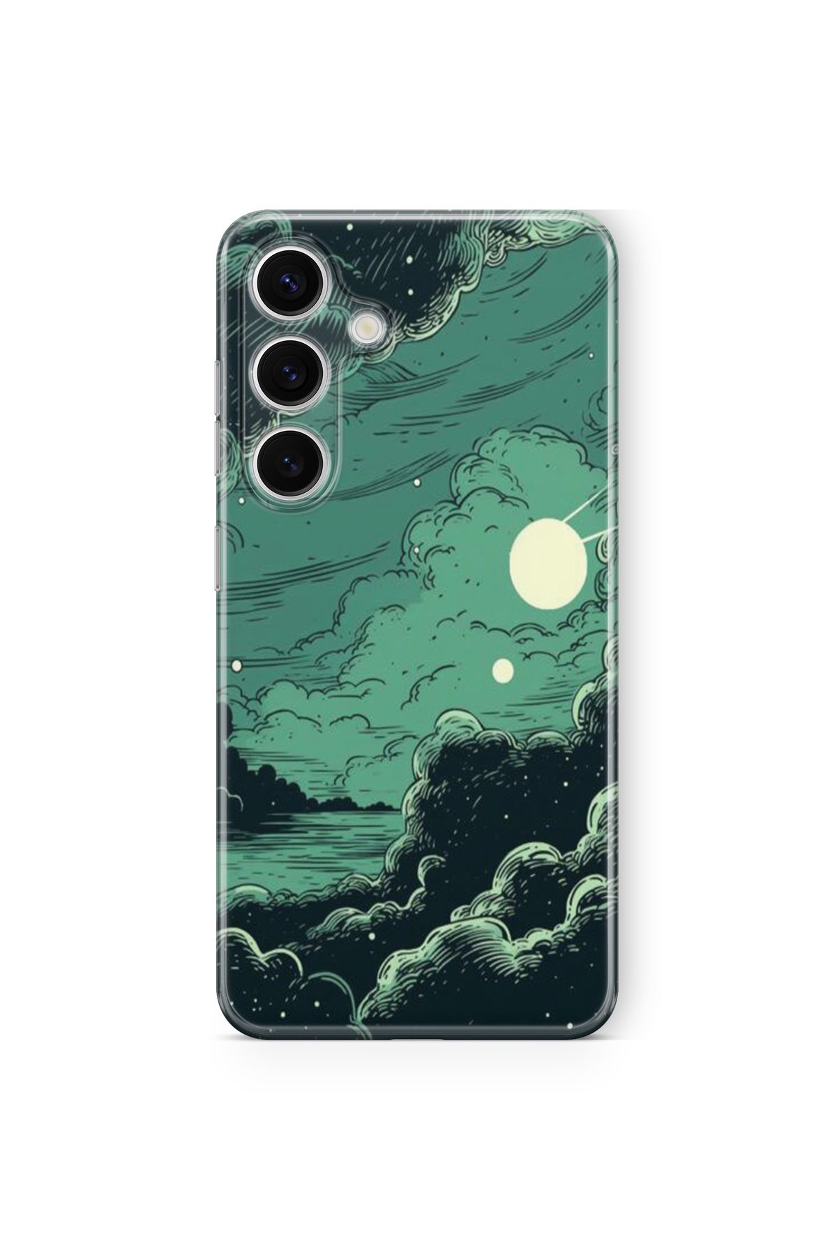 Space Star Samsung Galaxy A16 Uyumlu Gökyüzü Tasarım Baskılı Şeffaf Kılıf