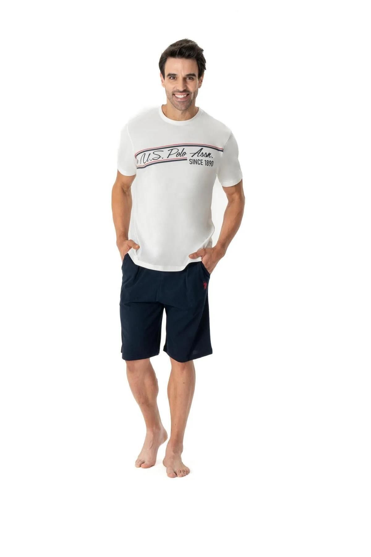 U.S. Polo Assn. U.s. Polo Assn. Erkek, Lisanslı, Pamuklu Bisiklet Yaka T-shirt ve Cepli Şort Takım