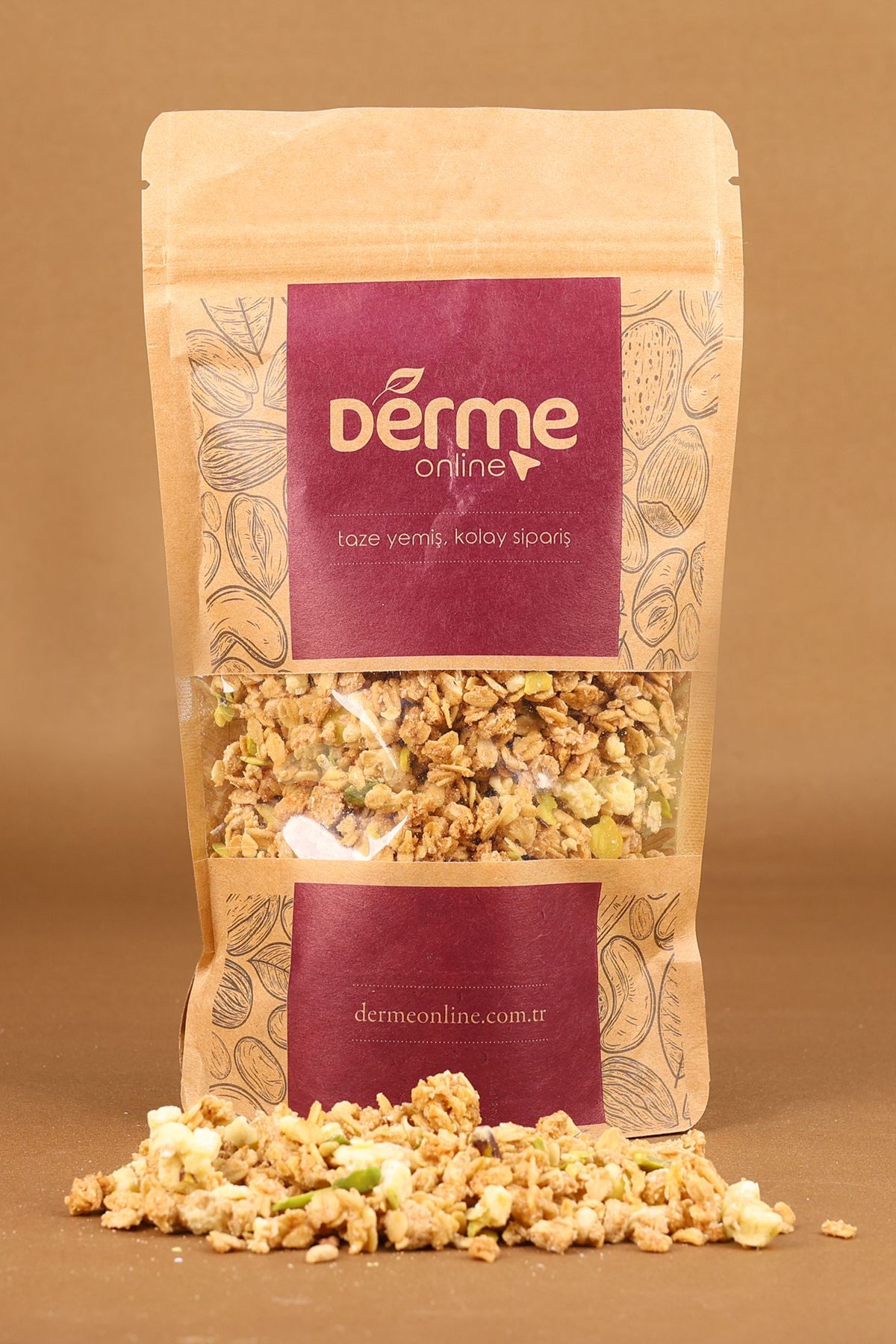 Derme Granola Çikolata - Antep Fıstık - Cranberry 500 Gram