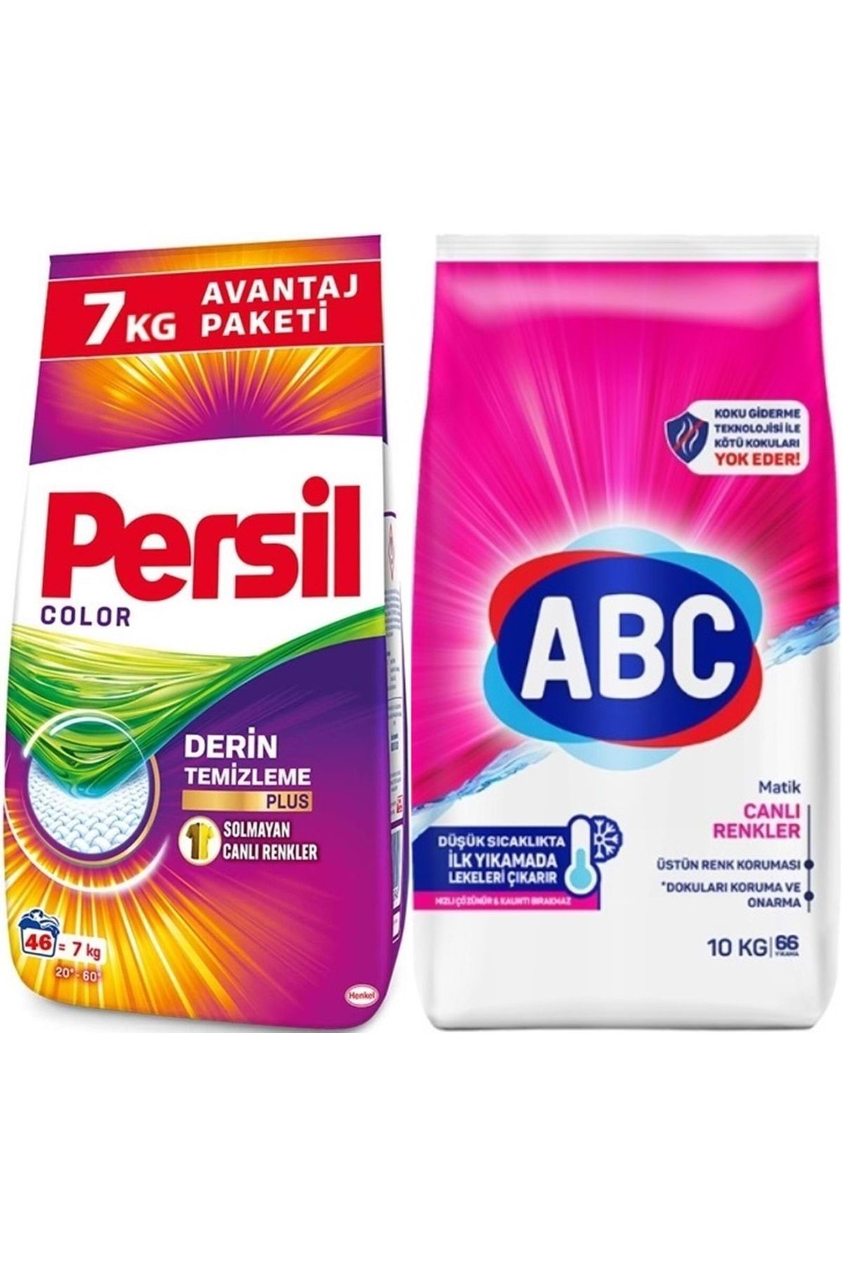 Persil Matik Toz Çamaşır Deterjanı 7KG Color/Renkli (46 Yıkama) + 10KG Canlı Renkler