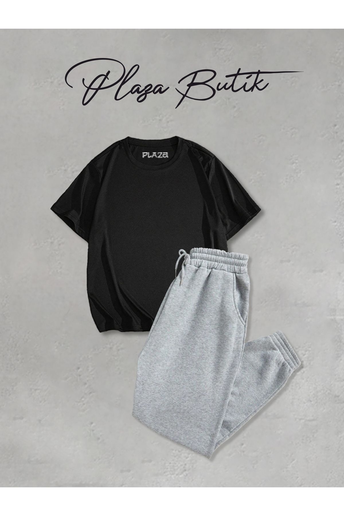 Plaza Butik Erkek Oversize T-shirt + Eşofman İkili Takım