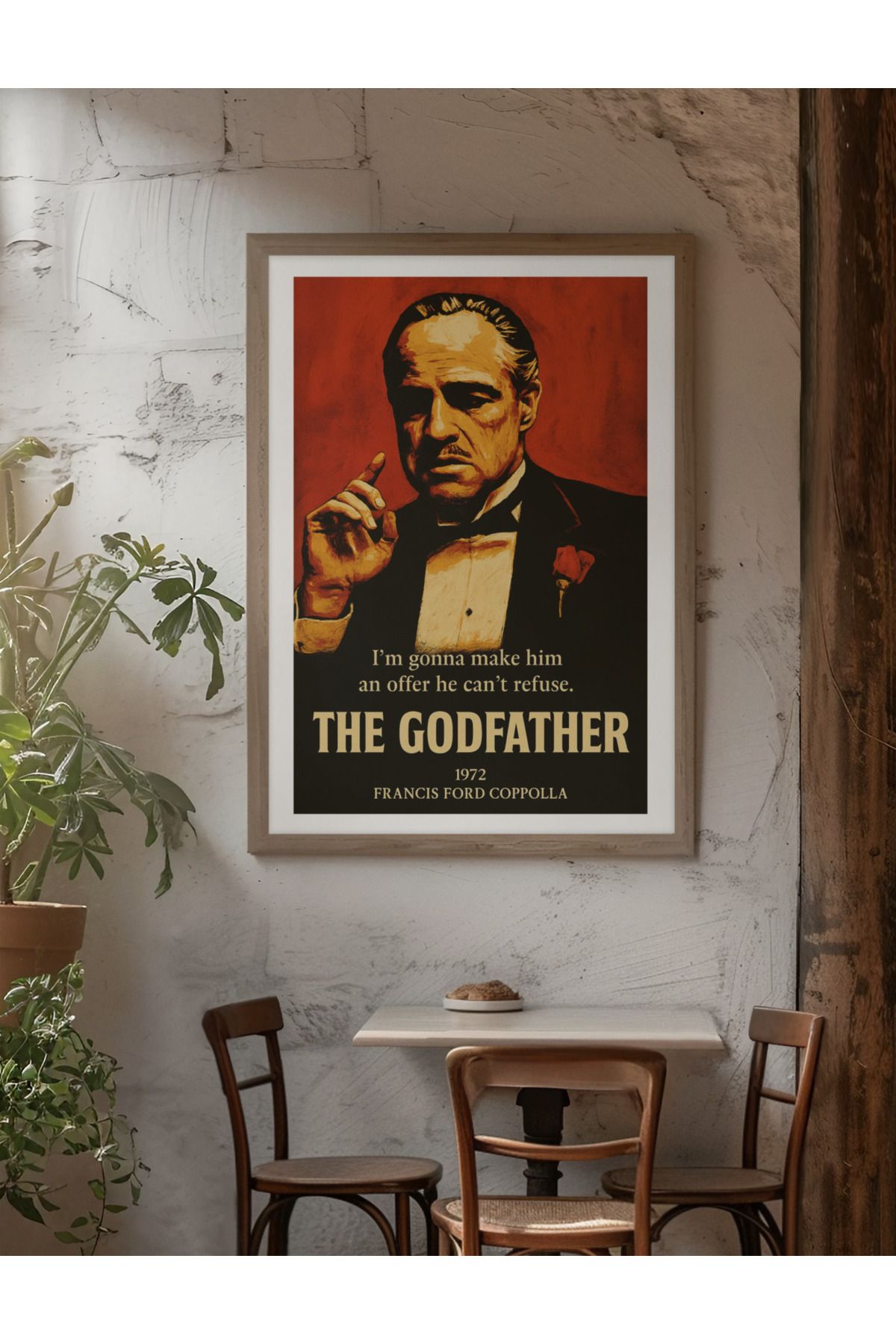 Norddesign Çerçeveli Poster Tablo Duvar Dekorasyonu - Kült Filmler Serisi - The Godfather (Baba)