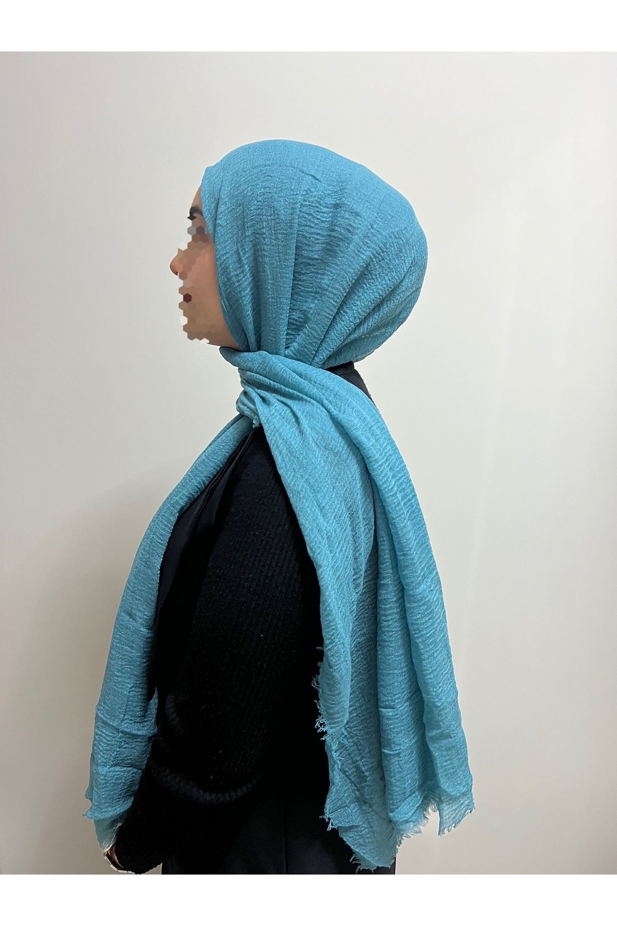 shop İremssscarf gök mavi bürümcük şal