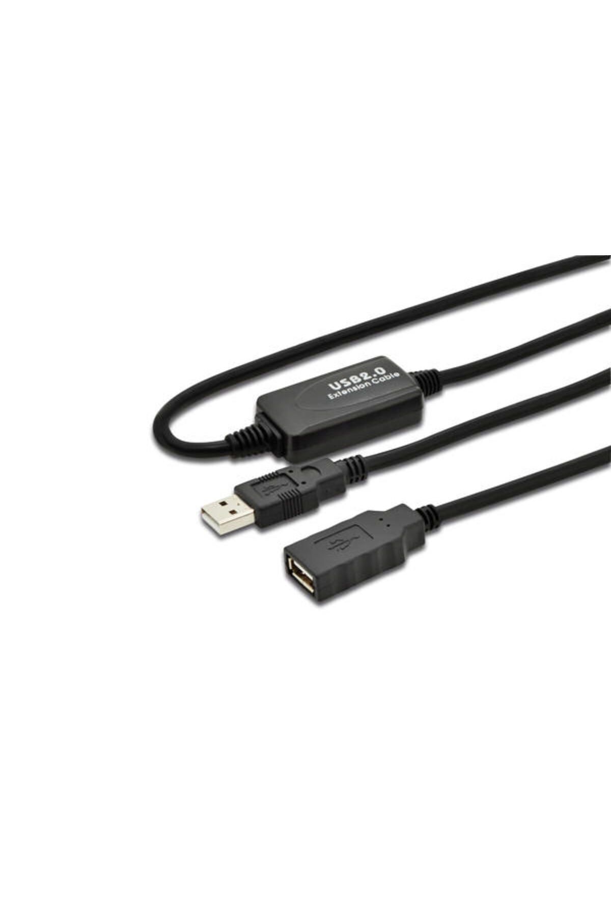 Assmann DA-73100-1 10 mt USB 2.0 to USB 2.0 Erkek-Dişi USB 2.0 Uzatma Kablosu