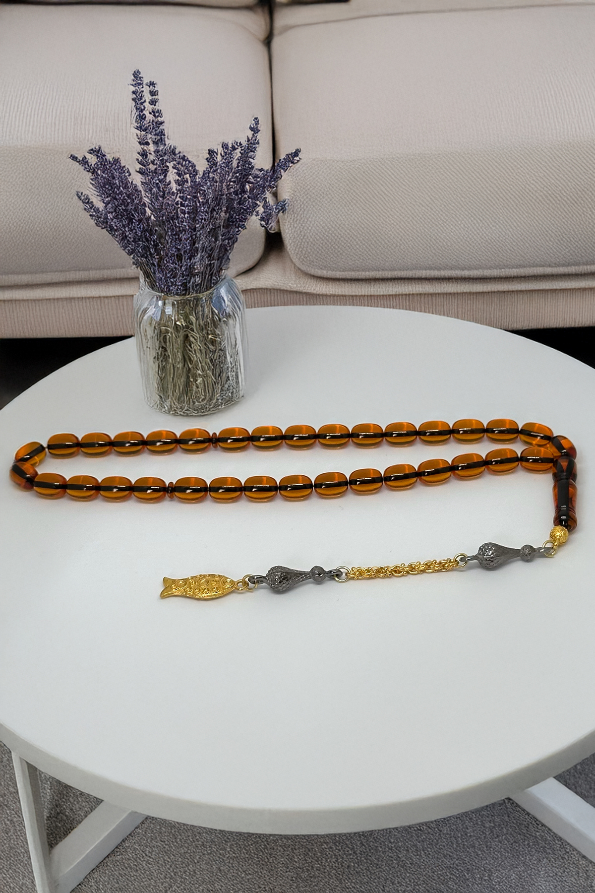 Turuncu Ateş Kehribarı Tespih – Enerji Veren Canlı Tonlar ve Zarif El İşçiliği — Muammer Köksal Design