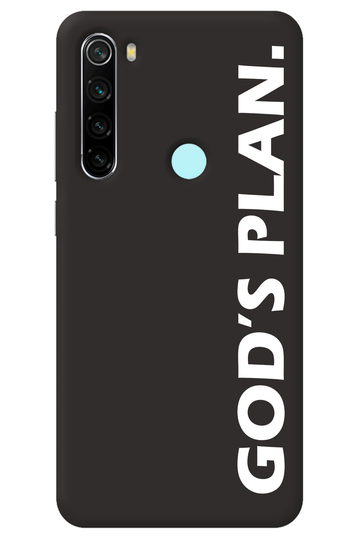 WANNA PROTECT Xiaomi Redmi Note 8 Siyah İçi Kadife God's Plan Desenli Silikon Telefon Kılıfı