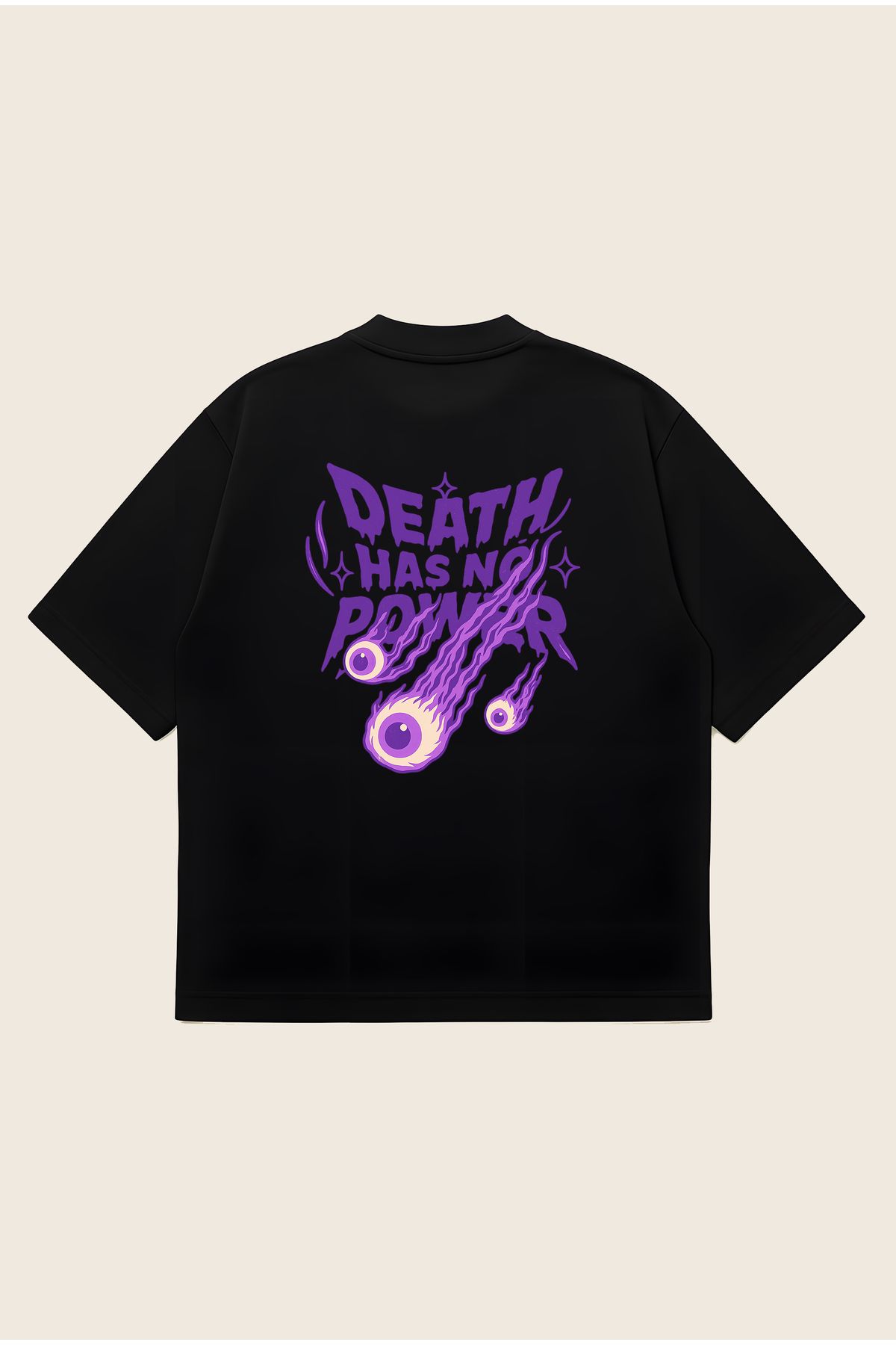 Moon Dancer Death Has No Power Unisex Oversize Baskılı Boxy Fit Kalın Kumaşlı T-shirt