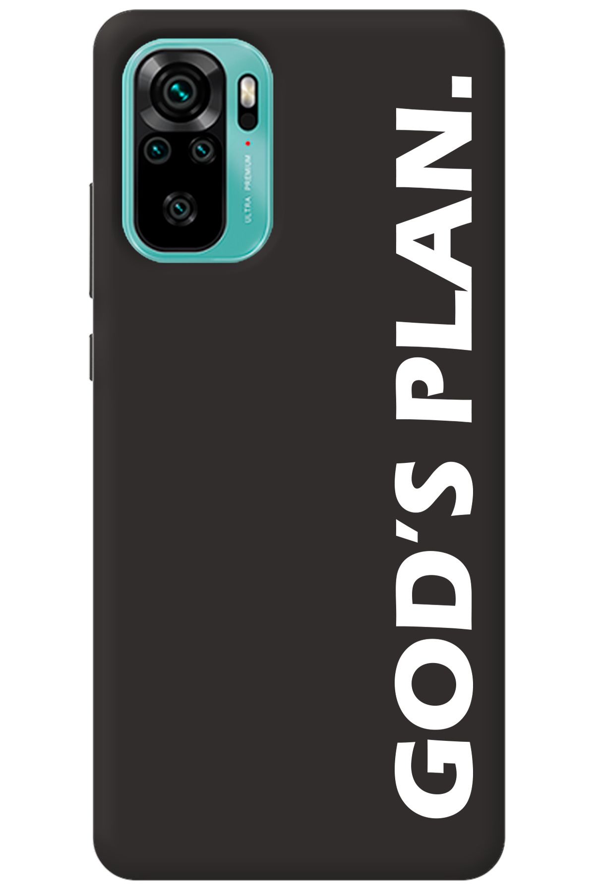 WANNA PROTECT Xiaomi Redmi Note 10 Siyah İçi Kadife God's Plan Desenli Silikon Telefon Kılıfı