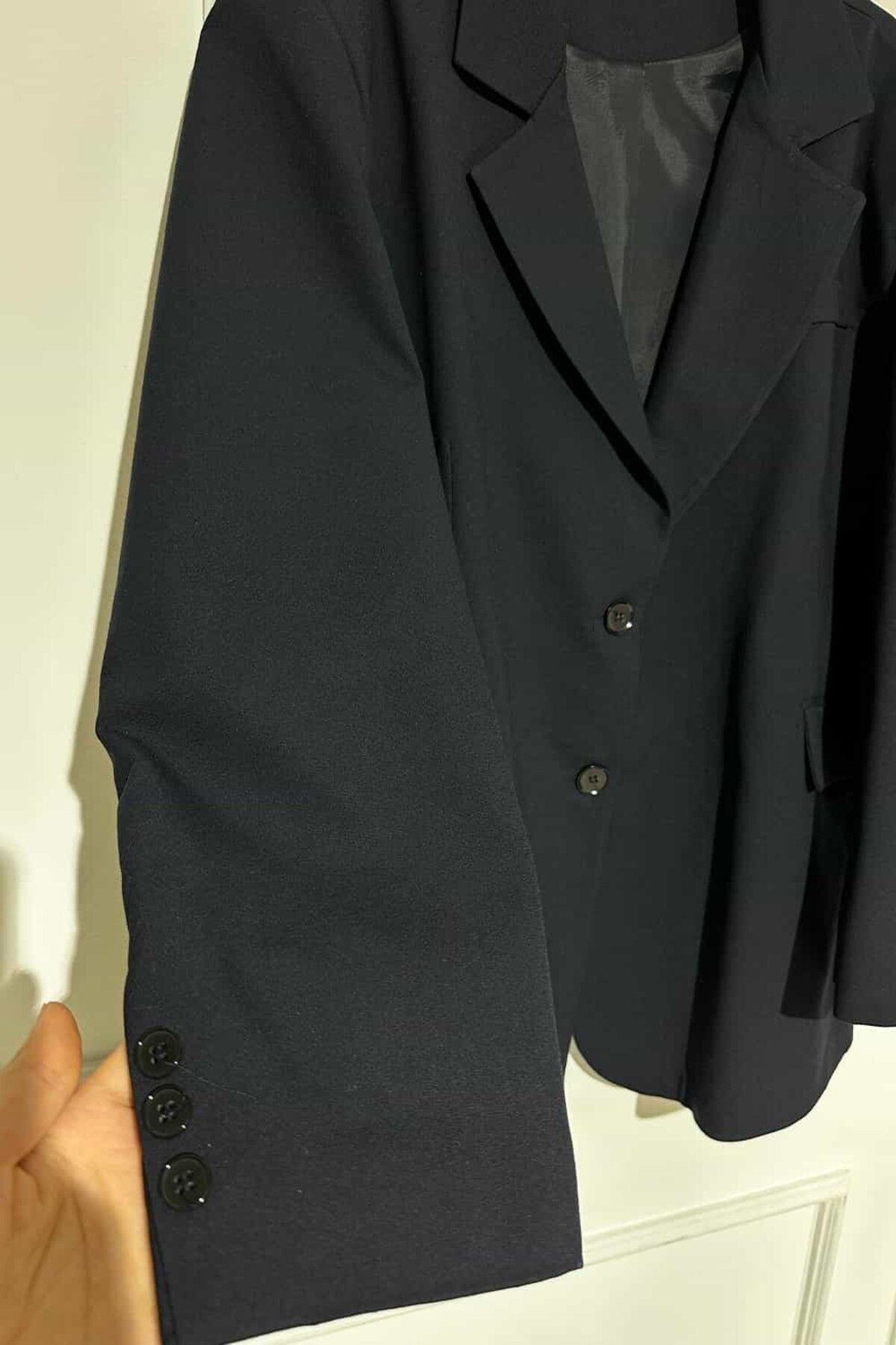 ByBensu Oversize Blazer Ceket-Lacivert