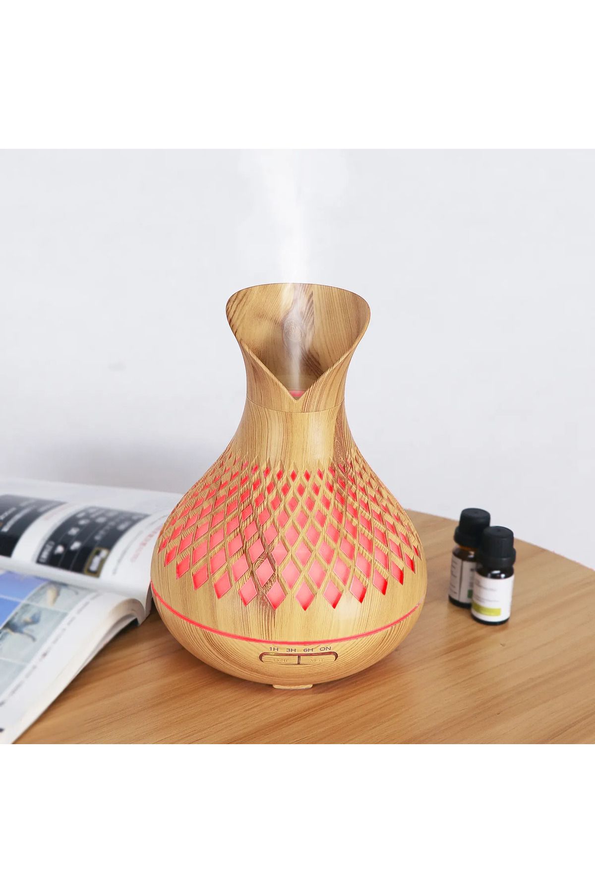 MetaForce Hava Nemlendirici Buhar Makinesi Oda Kokusu Aroması RGB Ledli Gece Lambası 250ml Humidifier