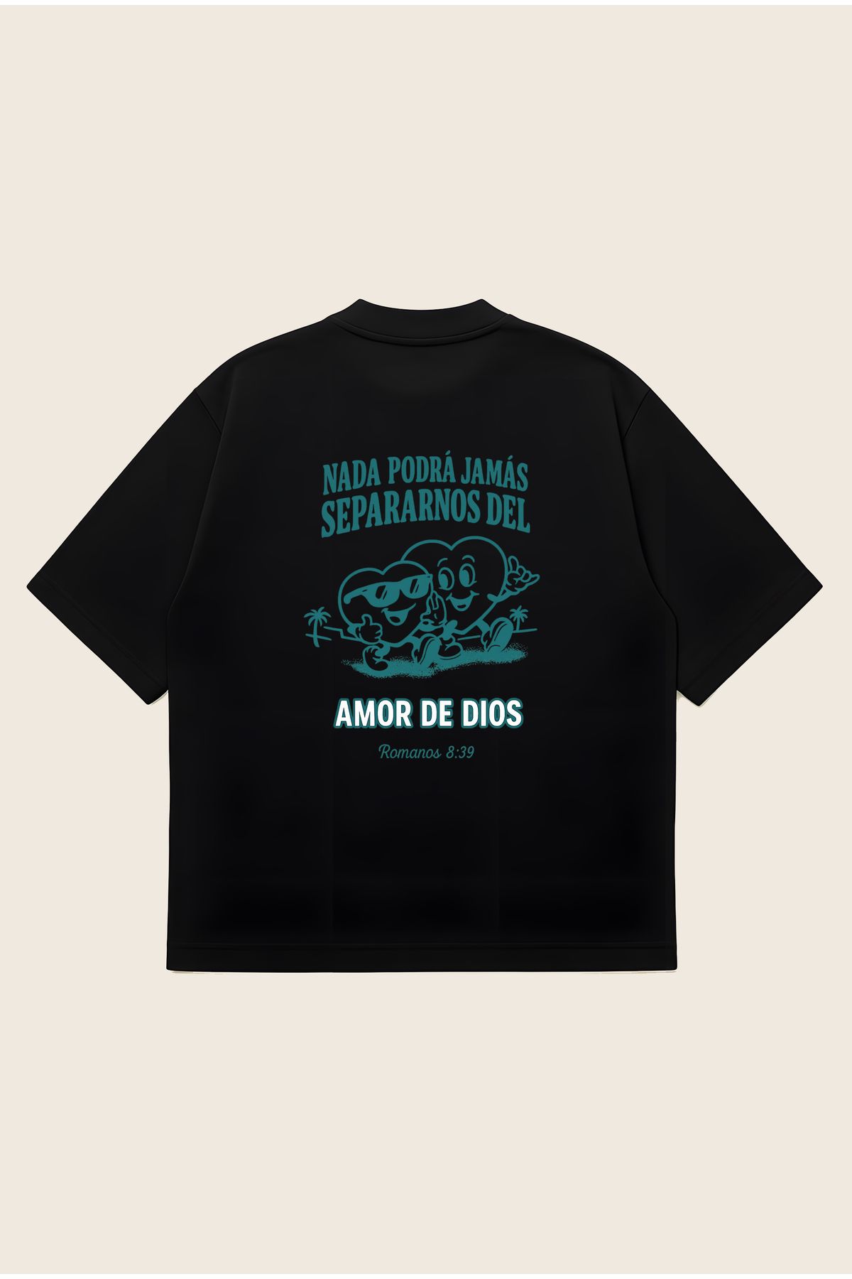 Moon Dancer Amor De Dios Unisex Oversize Baskılı Boxy Fit Kalın Kumaşlı T-shirt