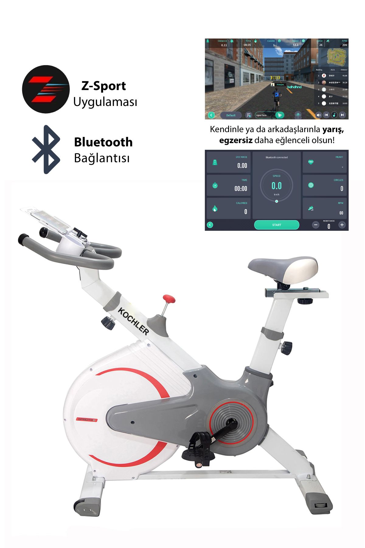 kochler Teker Koruyucu Kapaklı Spinning Bike Kondisyon Bisikleti Ve Egzersiz Aleti - Kondisyon Aleti