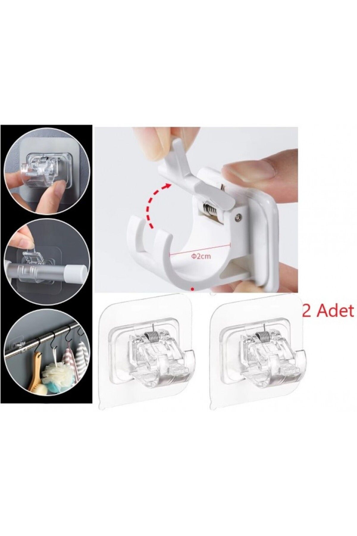 ALMITAL Kabelring 2 adet Yaylı Boru ve Kablo Düzenleyici Halka Kendinden Yapışkanlı (çift)