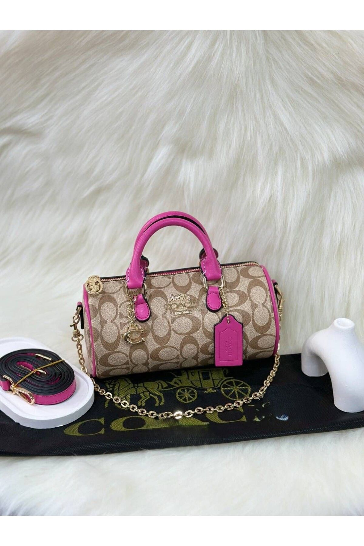 LEAUDER WOMEN ANNELER GÜNÜNE ÖZEL HEDİYE PAKETLİ ASKILI METAL AKSESUARLI TOZ TORBALI COAC-HH EL VE OMUZ ÇANTASI