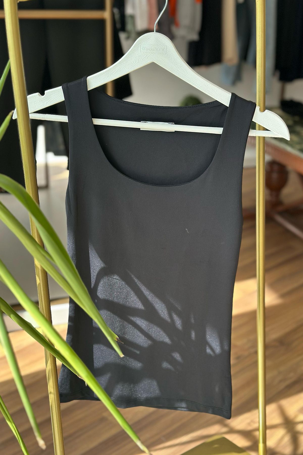 Unique Boutique Siyah Kalın Askı Mikro Kumaş Body