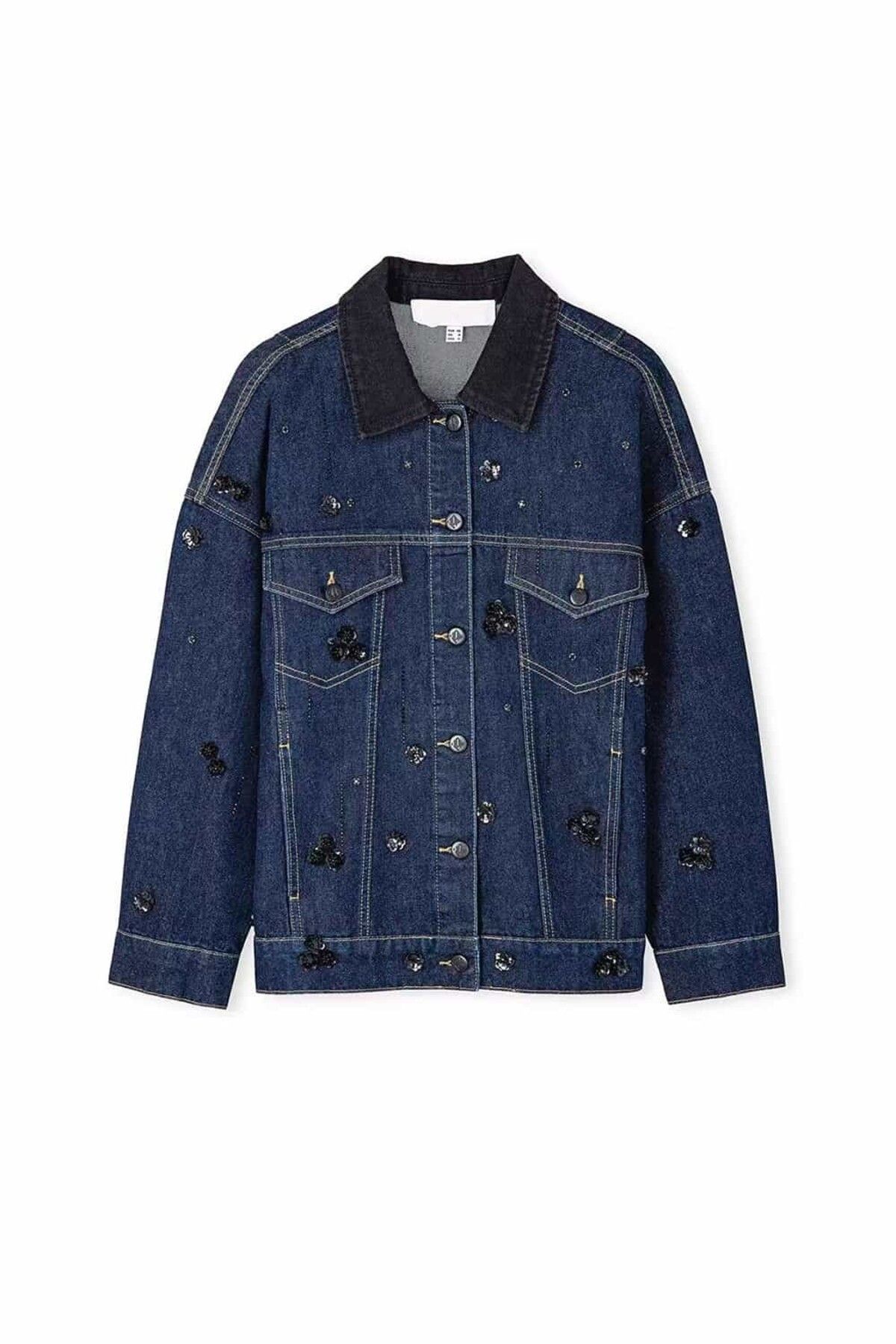 ByBensu Taşlı Denim Ceket