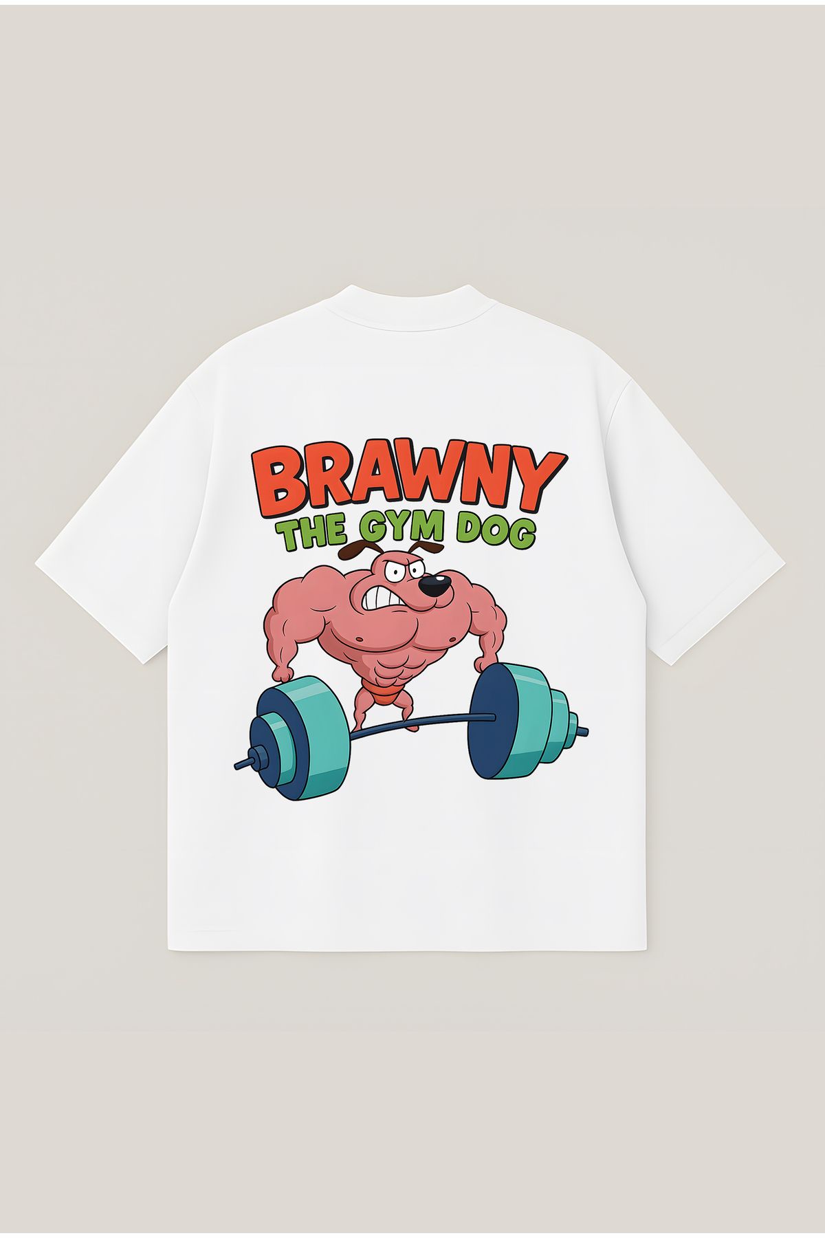 Moon Dancer GYM Dog Unisex Oversize Baskılı Boxy Fit Kalın Kumaşlı T-shirt