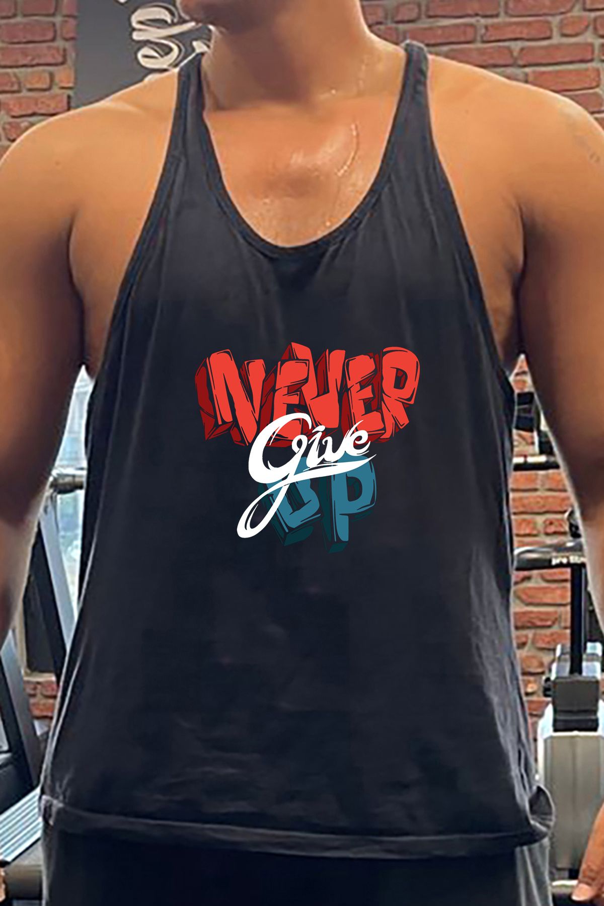 BLUU 3D Gym Fitness Tank Top Sporcu Atleti