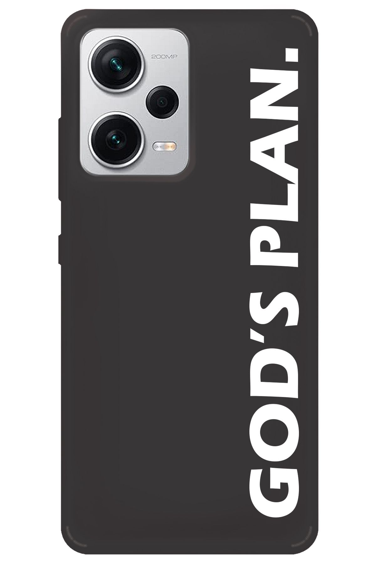 WANNA PROTECT Xiaomi Redmi Note 12 Pro 5G Siyah İçi Kadife God's Plan Desenli Silikon Telefon Kılıfı