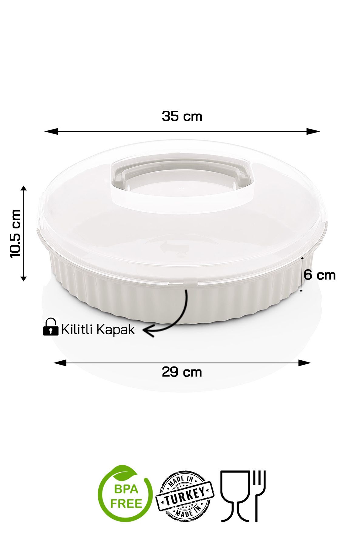 The Anabel Pasta Kek Börek Taşıma Kabı Çok Amaçlı Saklama Kutusu